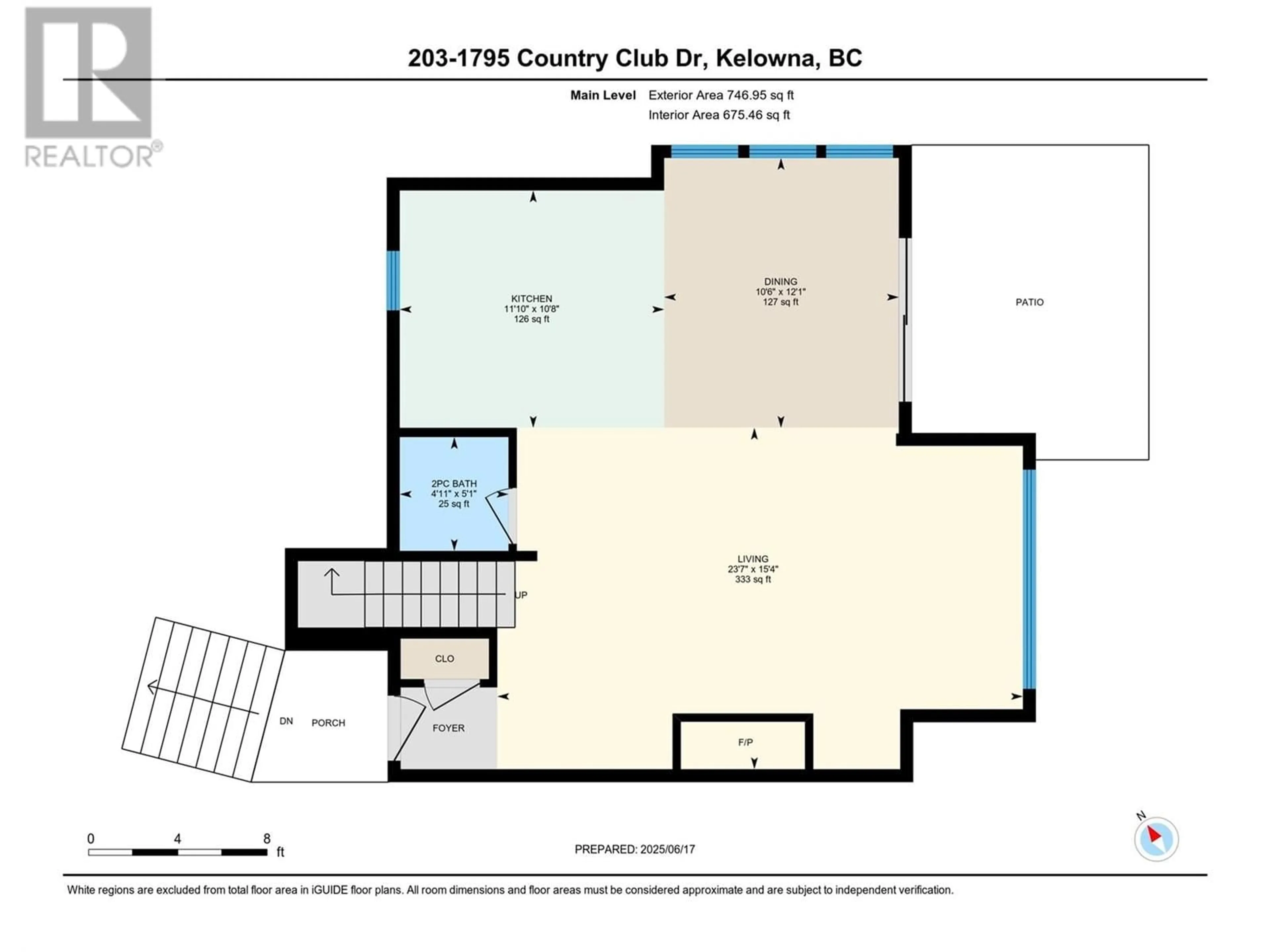 Floor plan for 203 - 1795 COUNTRY CLUB DRIVE, Kelowna British Columbia V1V1V9