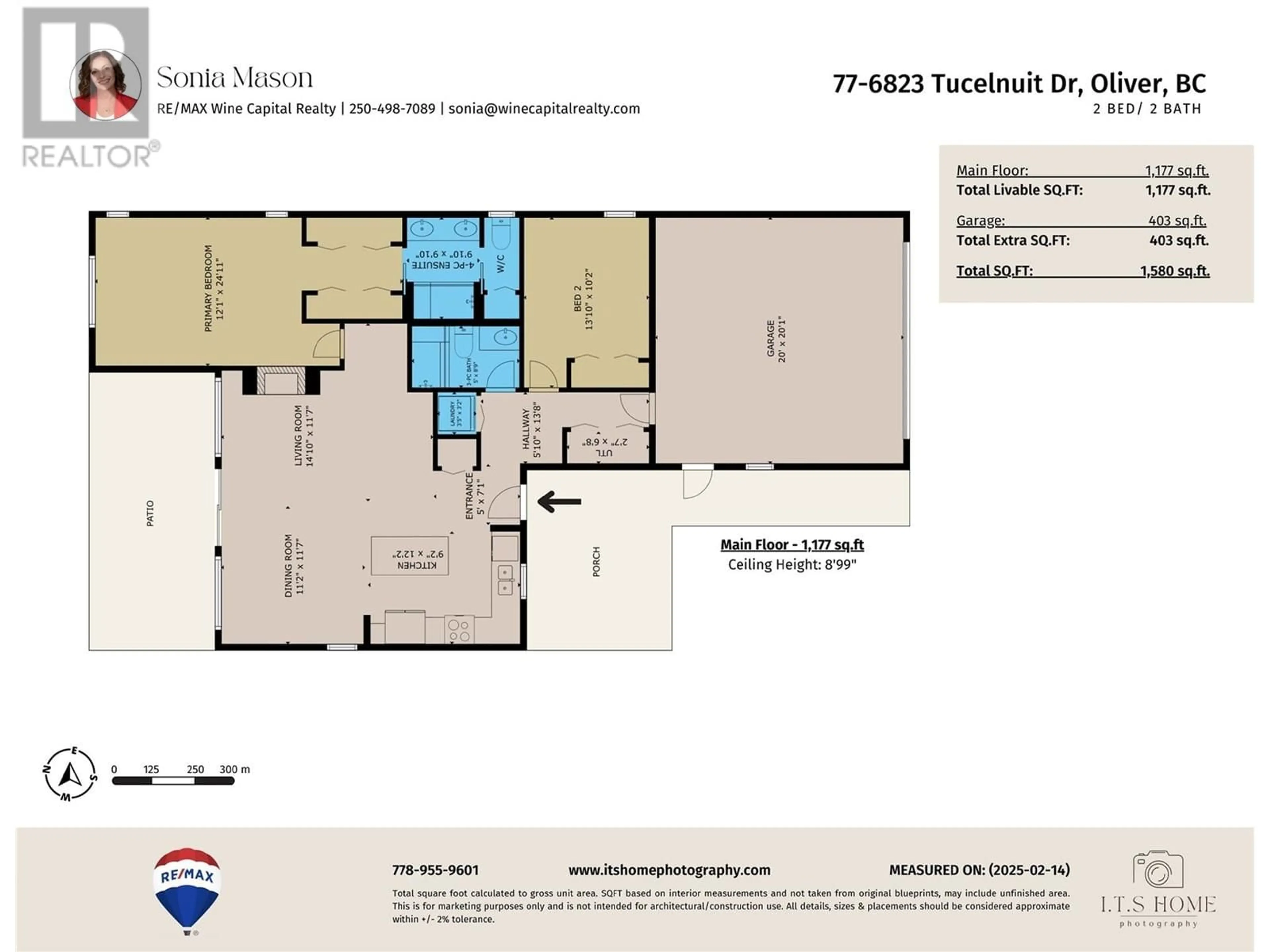 Floor plan for 77 - 6823 TUCELNUIT DRIVE, Oliver British Columbia V0H1T2