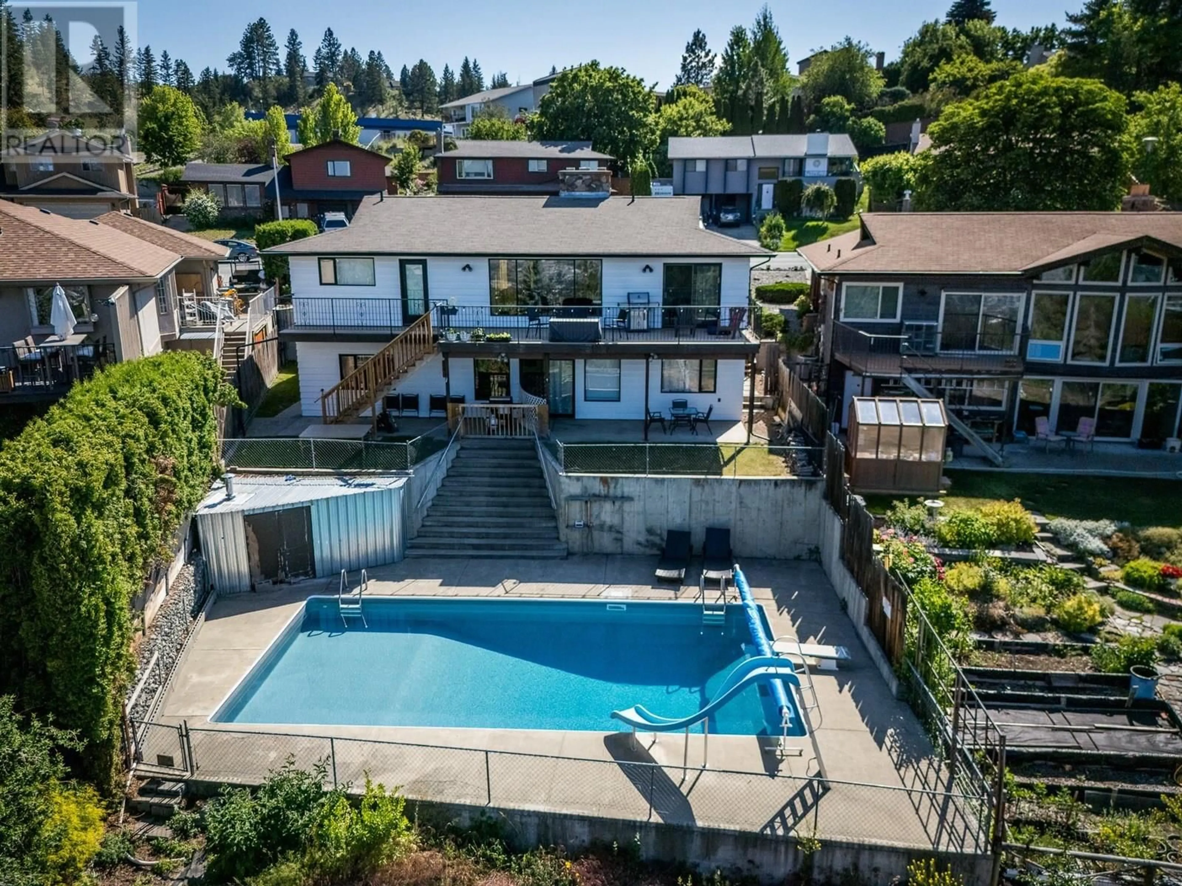 A pic from outside/outdoor area/front of a property/back of a property/a pic from drone, water/lake/river/ocean view for 356 GLENEAGLES DRIVE, Kamloops British Columbia V2E1Z4