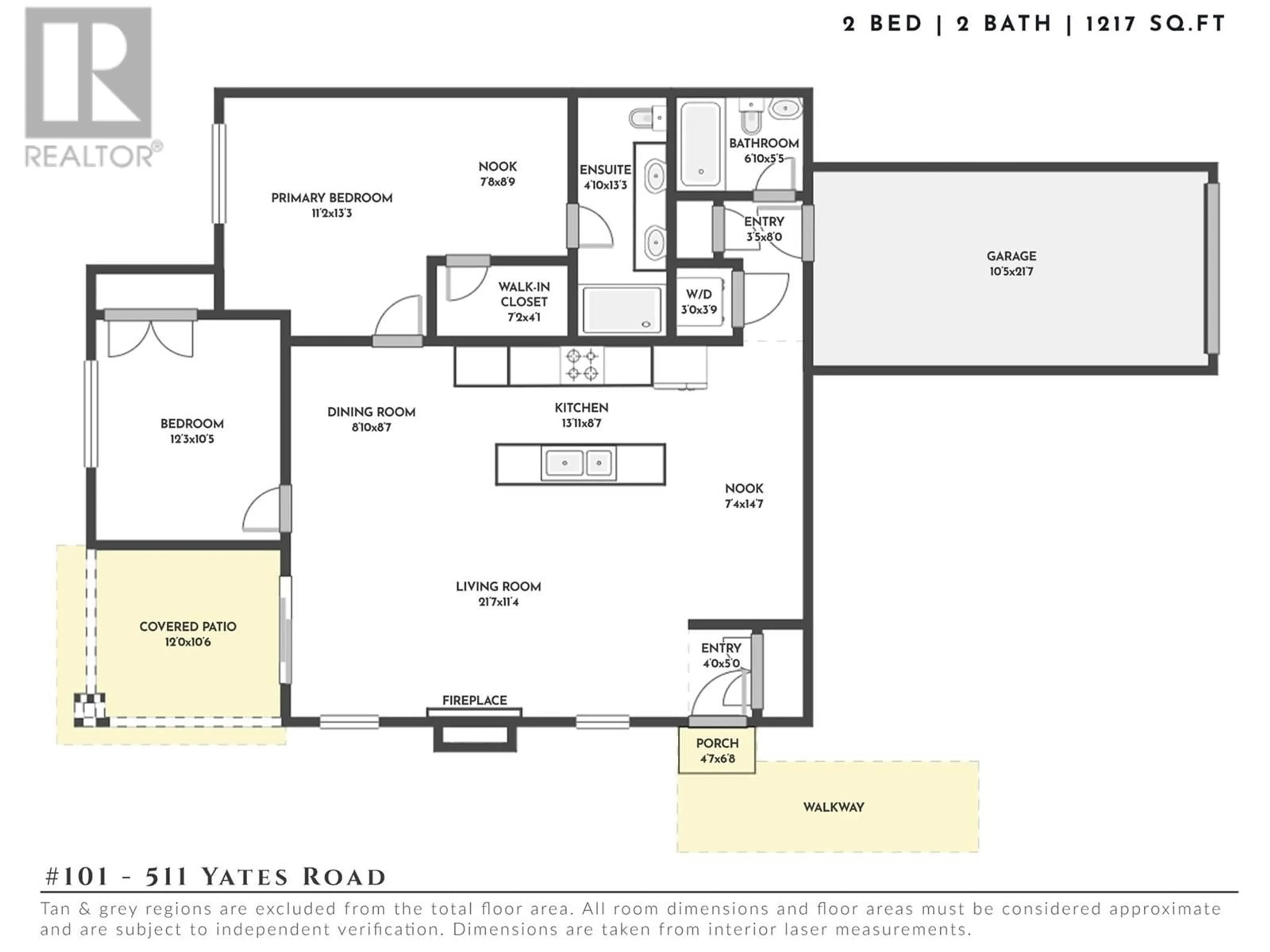 Floor plan for 101 - 511 YATES ROAD, Kelowna British Columbia V1V2X2
