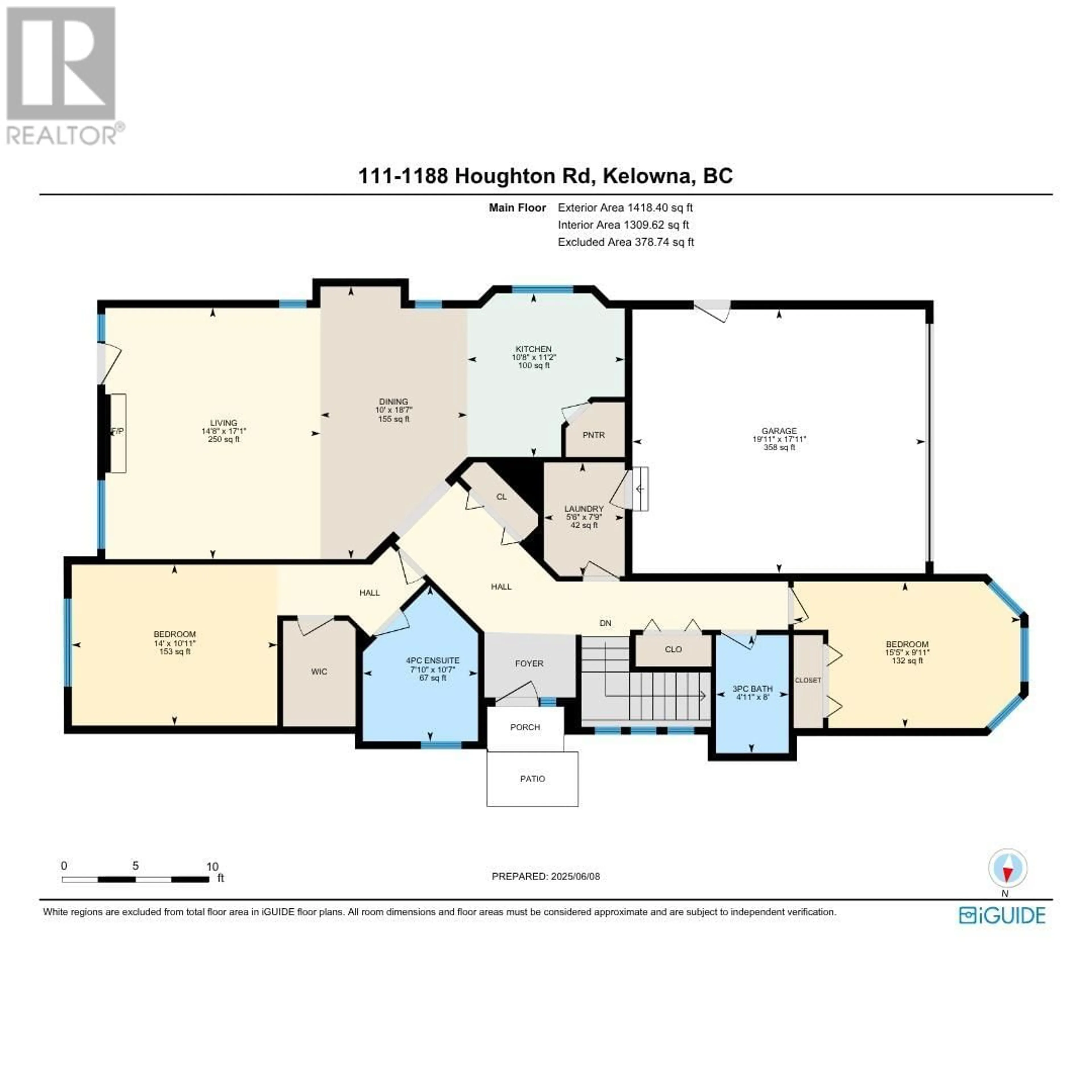 Floor plan for 111 - 1188 HOUGHTON ROAD, Kelowna British Columbia V1Y9K8