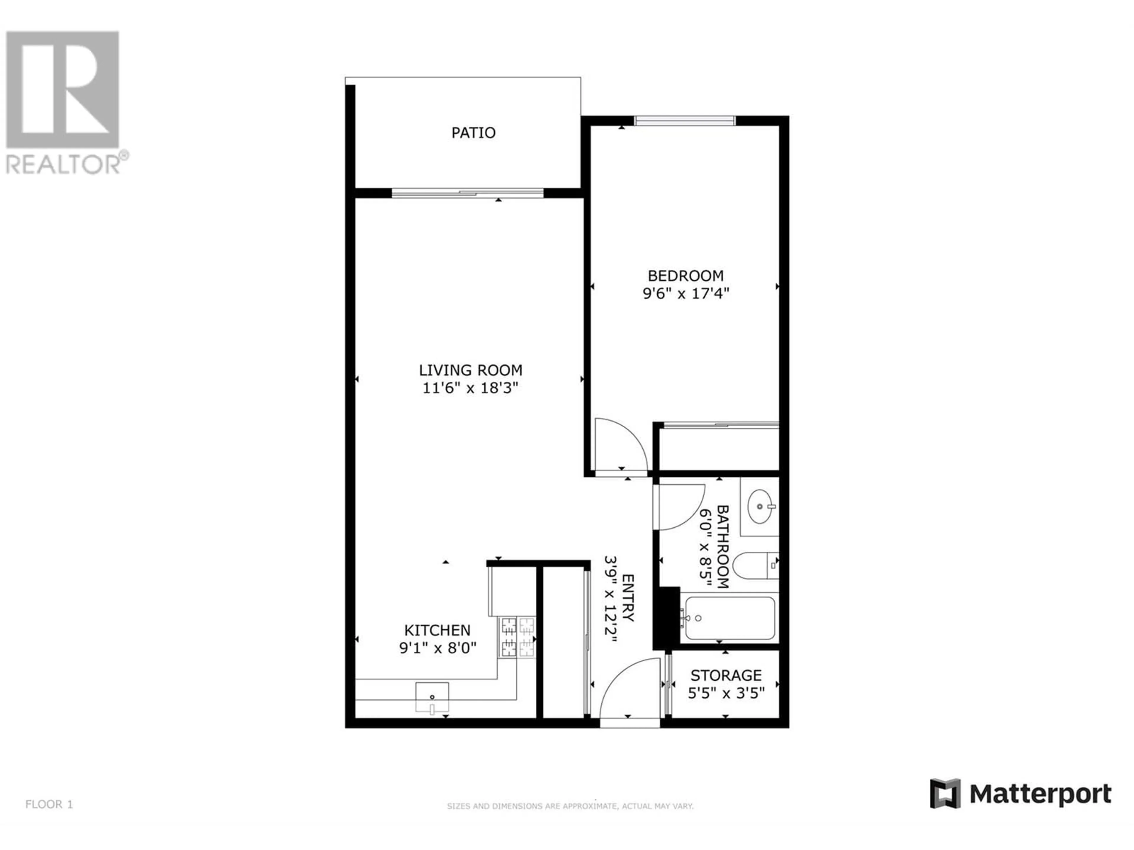 Floor plan for 107 - 395 FRANKLYN ROAD, Kelowna British Columbia V1X5X8