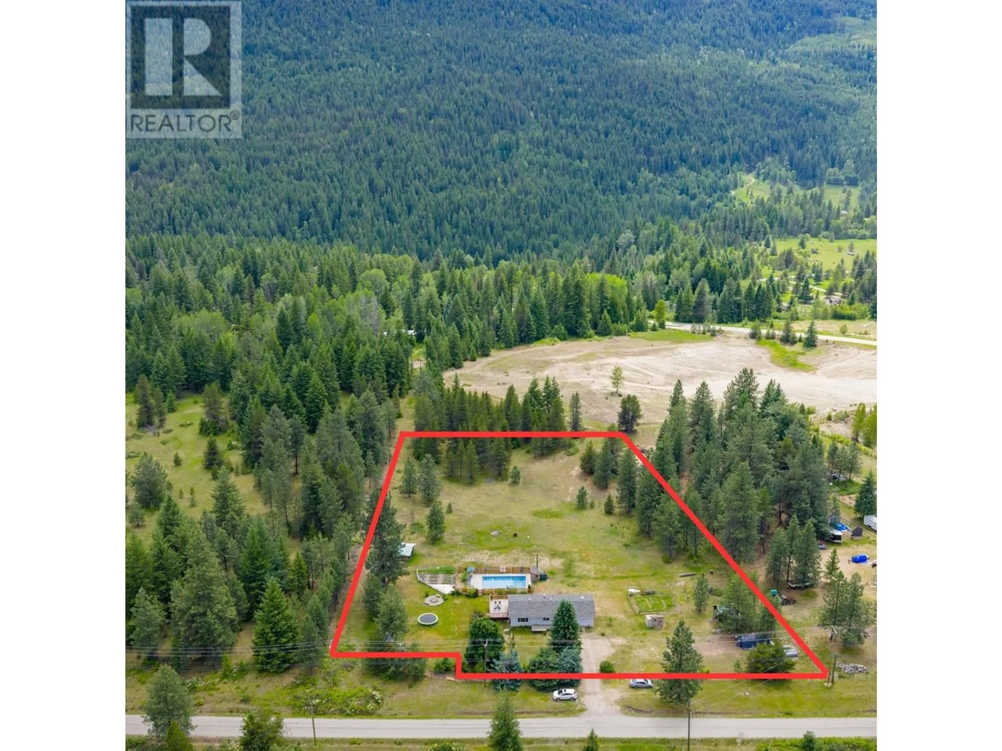 A pic from outside/outdoor area/front of a property/back of a property/a pic from drone, forest/trees view for 3860 GAGE ROAD, Krestova British Columbia V0G1H2