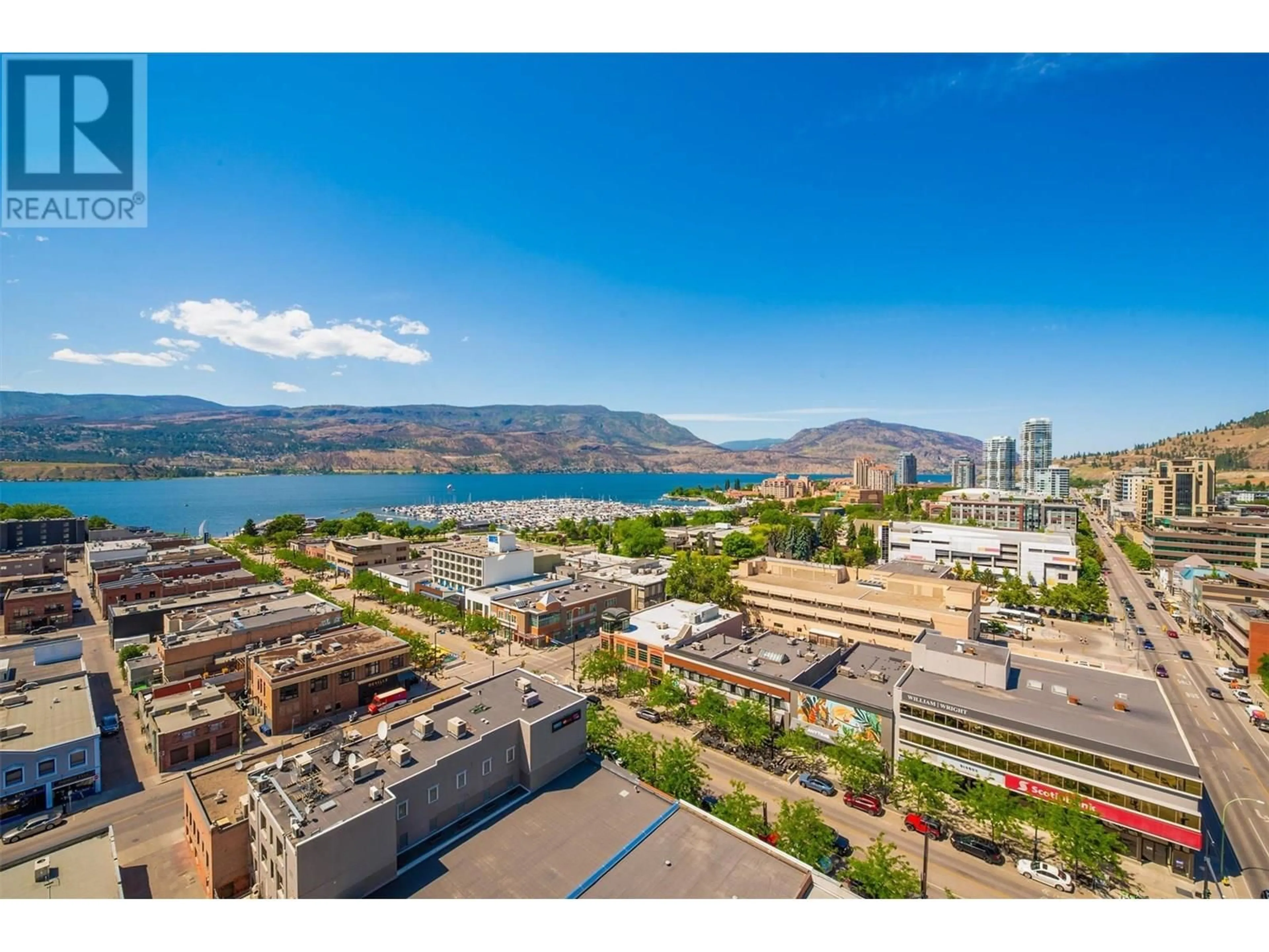 A pic from outside/outdoor area/front of a property/back of a property/a pic from drone, water/lake/river/ocean view for 1602 - 1588 ELLIS STREET, Kelowna British Columbia V1Y0H1