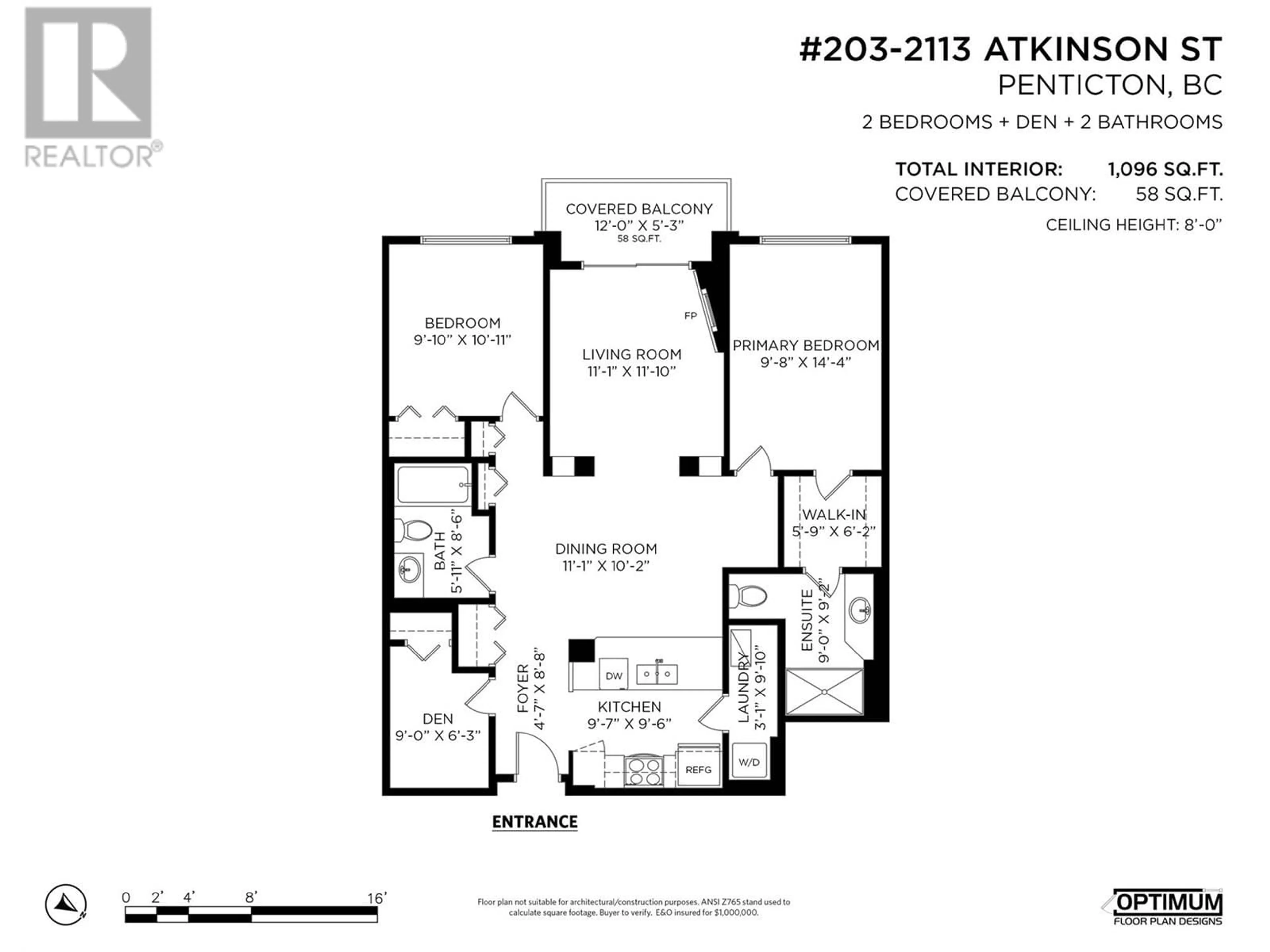 Floor plan for 203 - 2113 ATKINSON STREET, Penticton British Columbia V2A8R5
