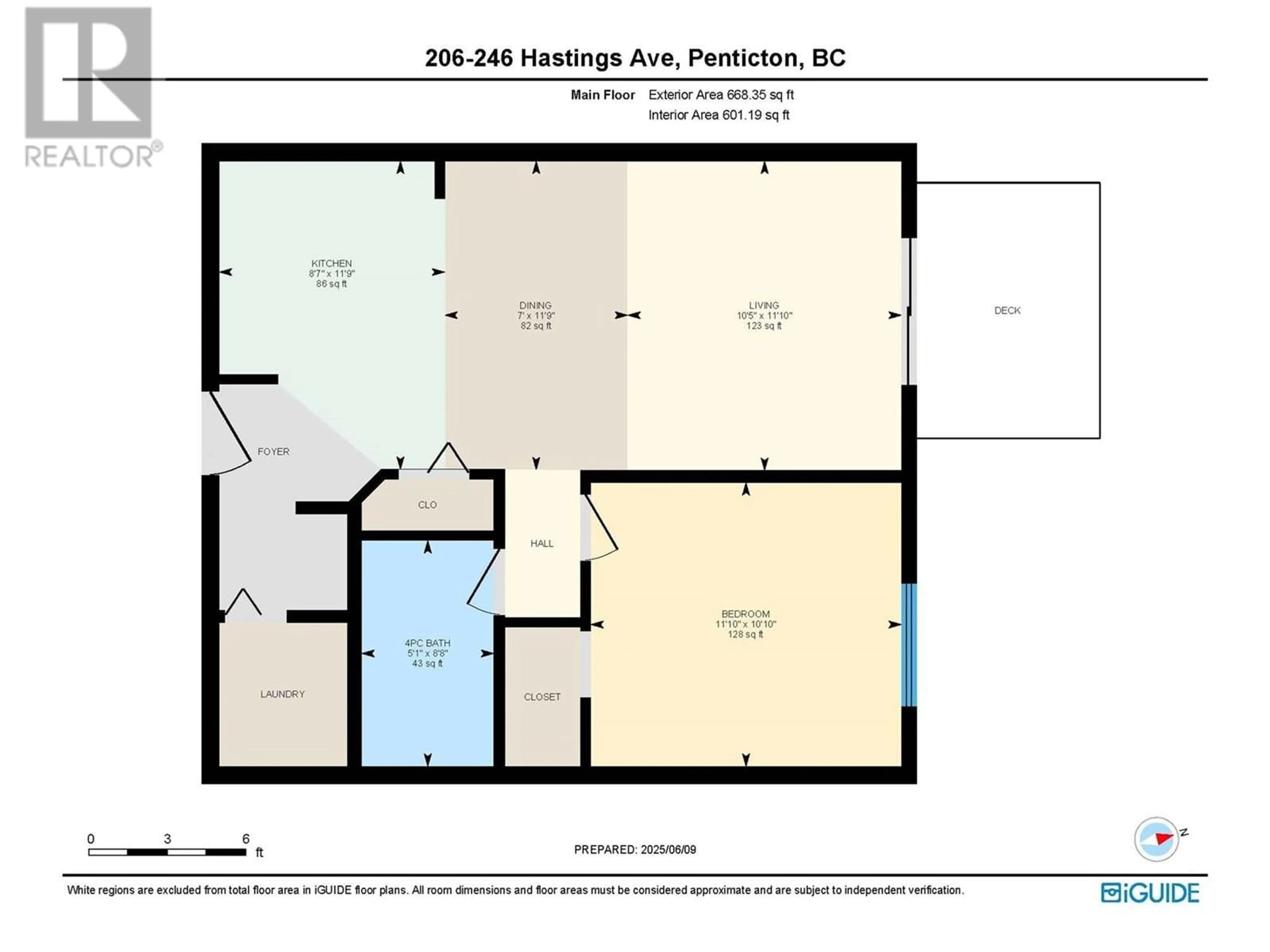 Floor plan for 206 - 246 HASTINGS AVENUE, Penticton British Columbia V2A2V6