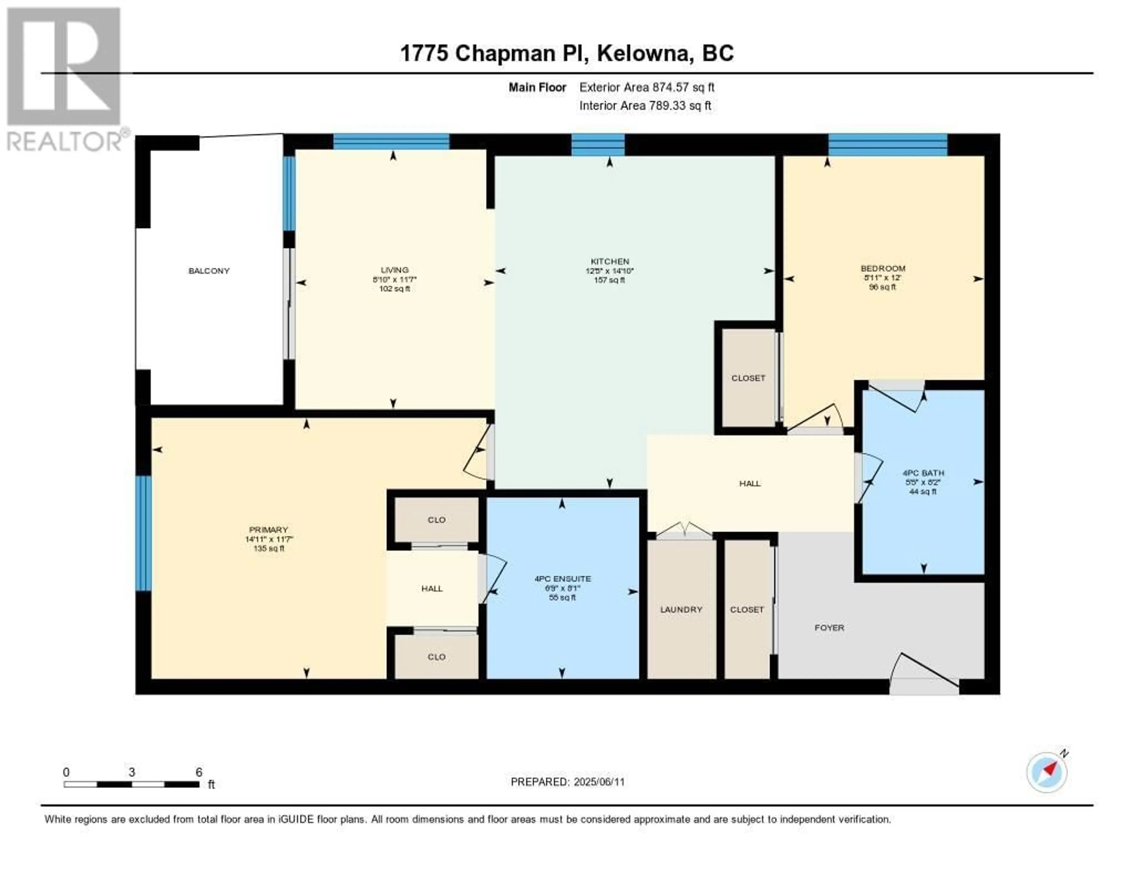 Floor plan for 206 - 1775 CHAPMAN PLACE, Kelowna British Columbia V1Y0G3