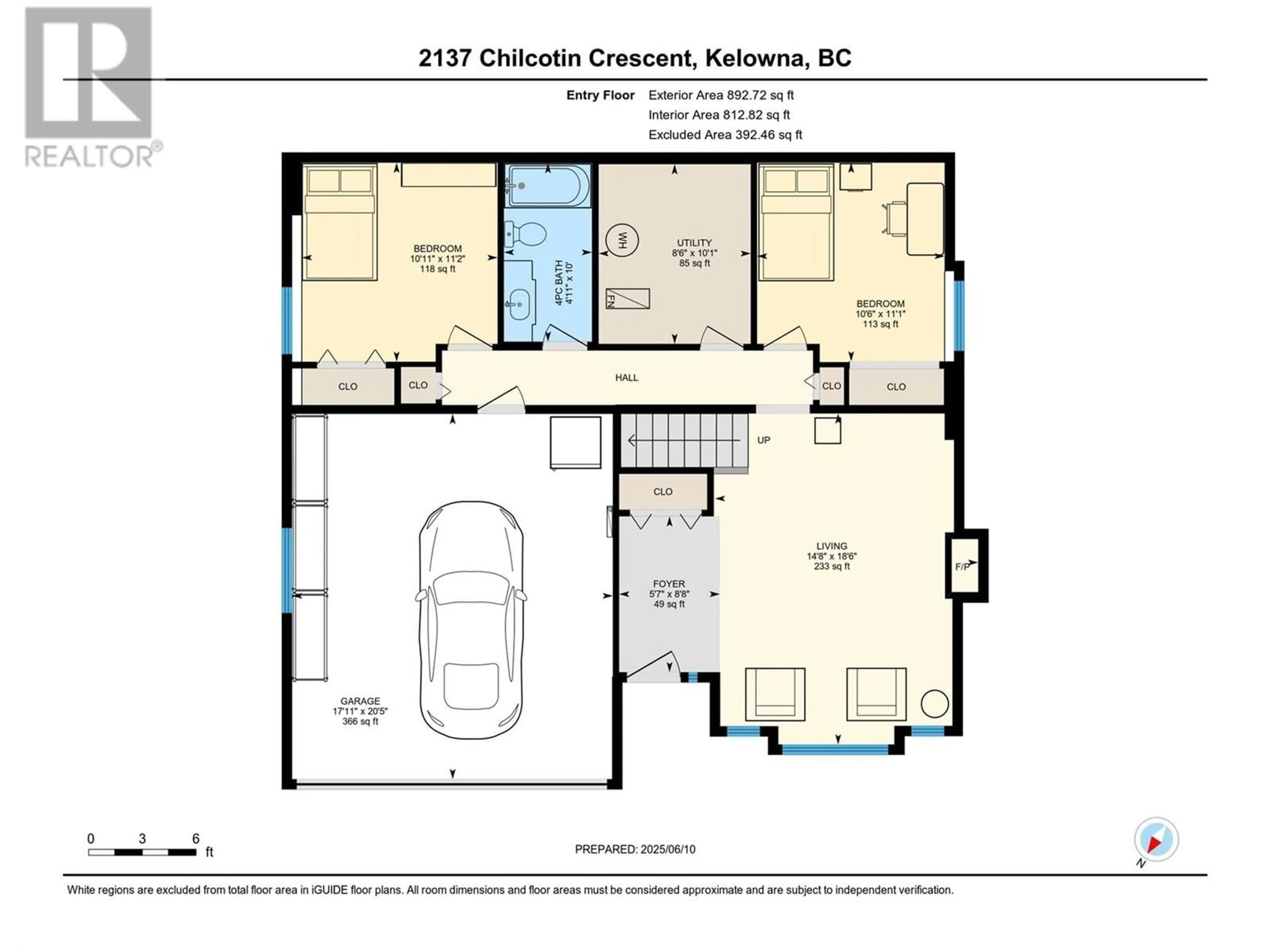 Floor plan for 2137 CHILCOTIN CRESCENT, Kelowna British Columbia V1V2N9