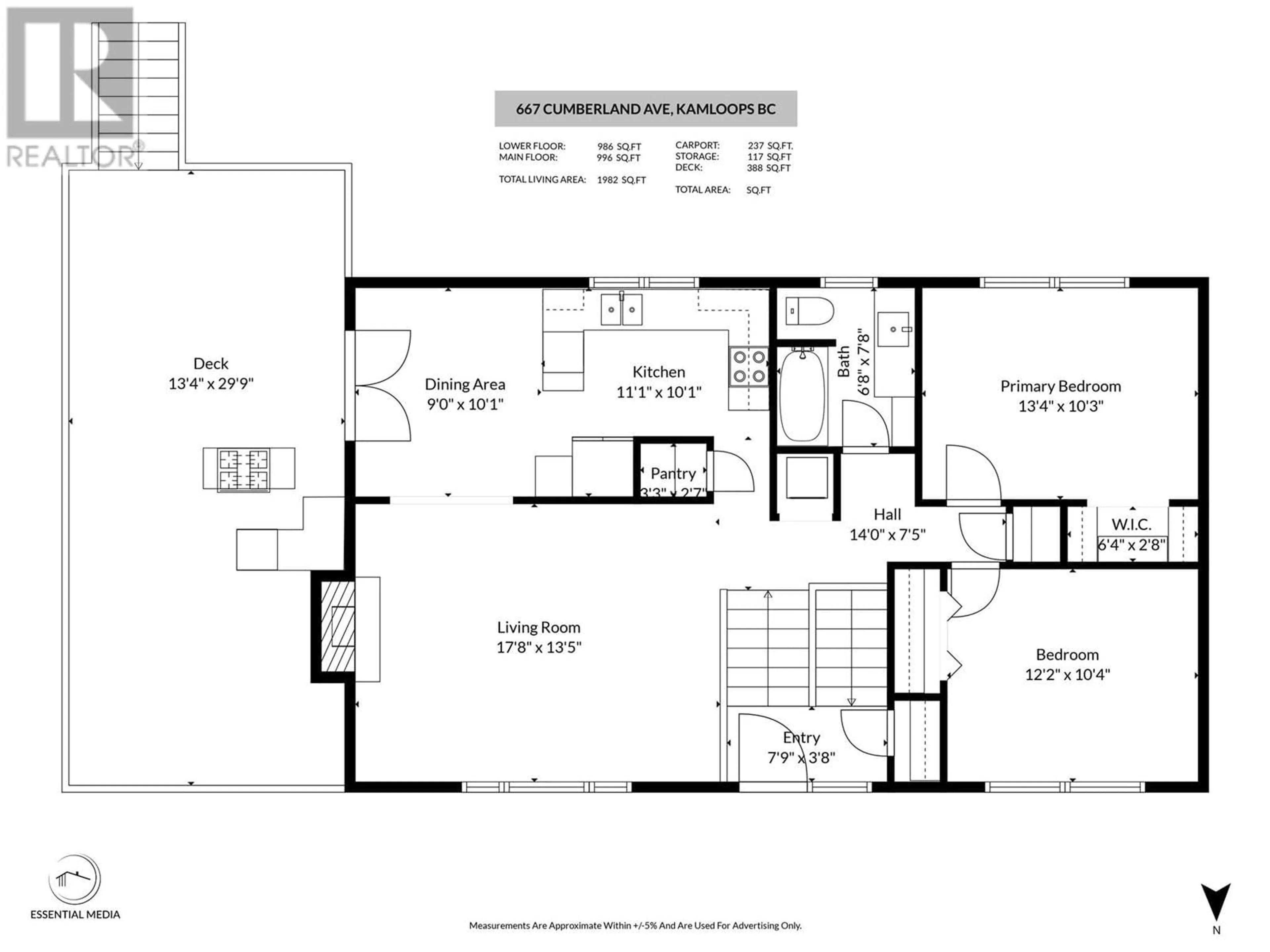 Floor plan for 667 CUMBERLAND AVENUE, Kamloops British Columbia V2B1Z1