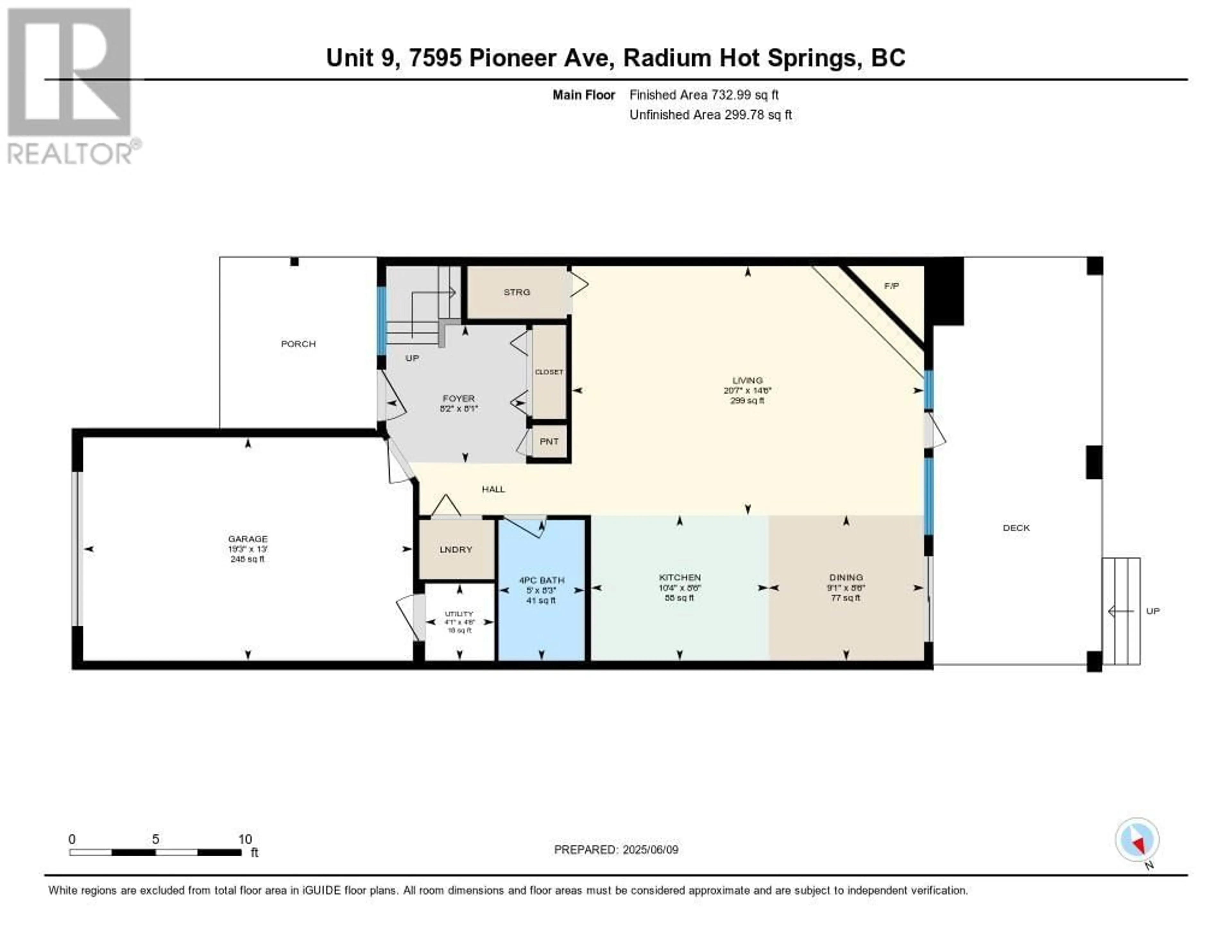 Floor plan for 9 - 7595 PIONEER AVENUE, Radium Hot Springs British Columbia V0A1M0