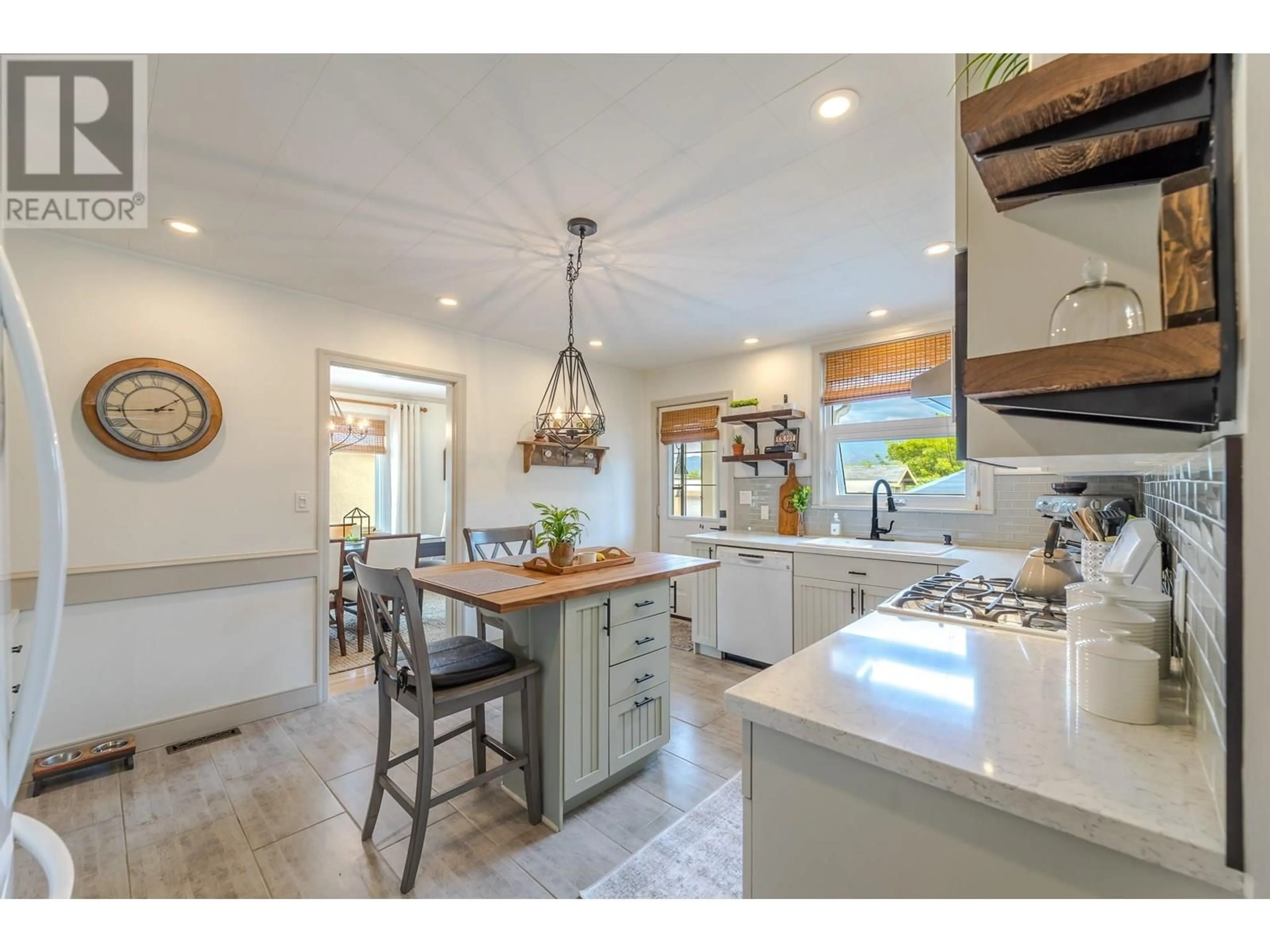 Open concept kitchen, ceramic/tile floor for 12411 VICTORIA ROAD SOUTH, Summerland British Columbia V0H1Z2