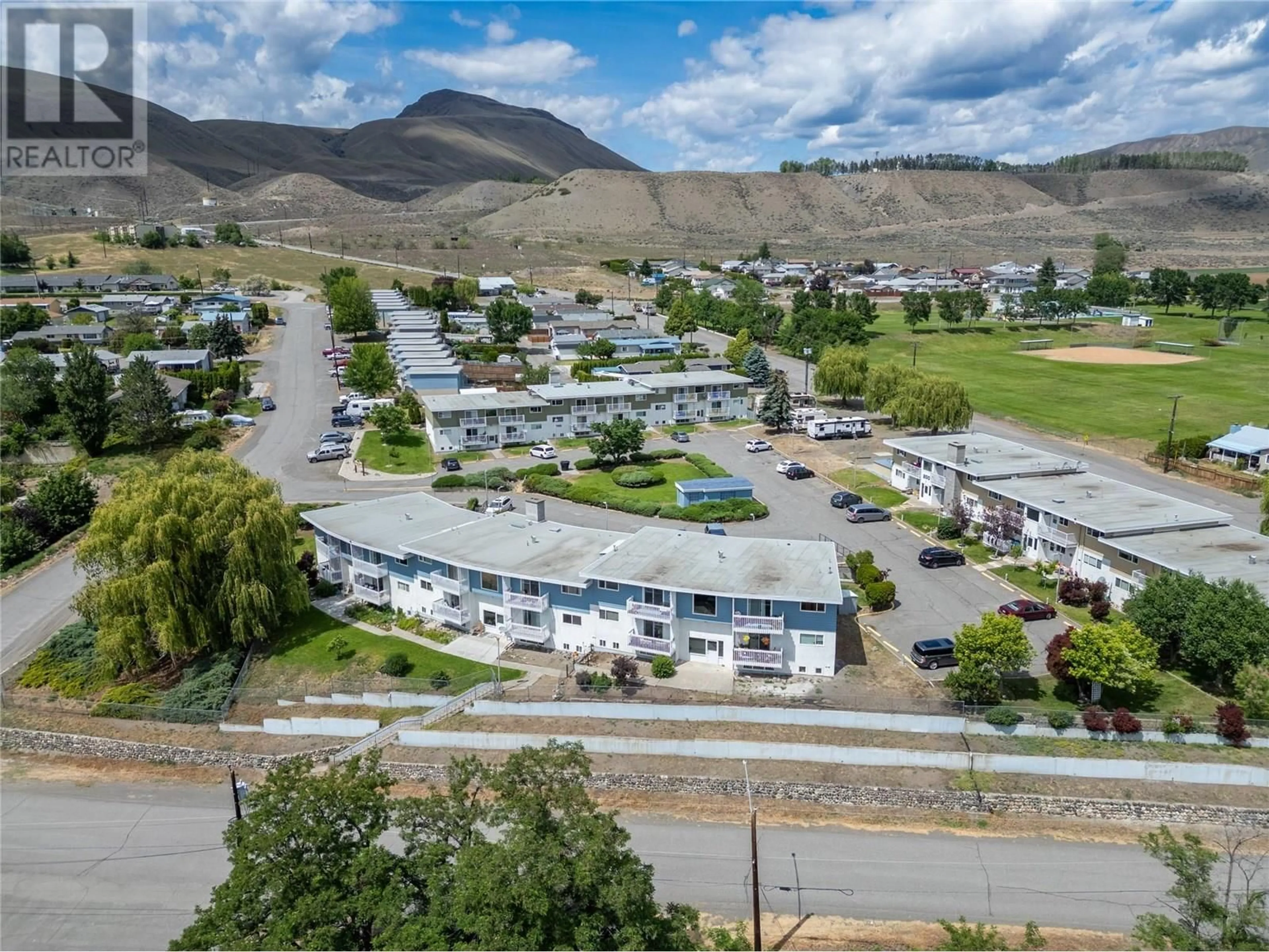 A pic from outside/outdoor area/front of a property/back of a property/a pic from drone, mountain view for 310 - 825 HILL STREET, Ashcroft British Columbia V0K1A0