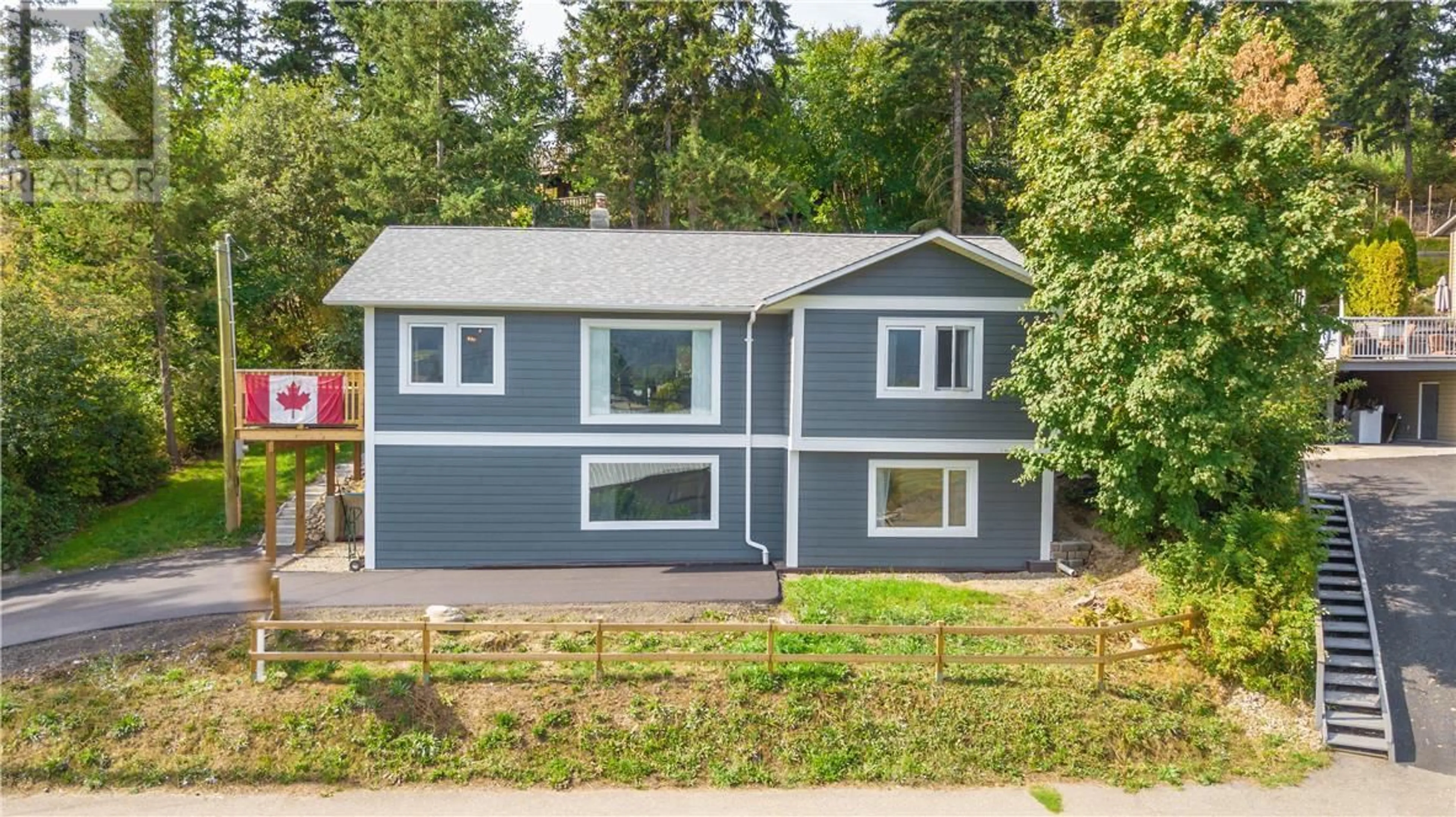 Home with vinyl exterior material, street for 126 SALMON ARM DRIVE, Enderby British Columbia V0E1V0