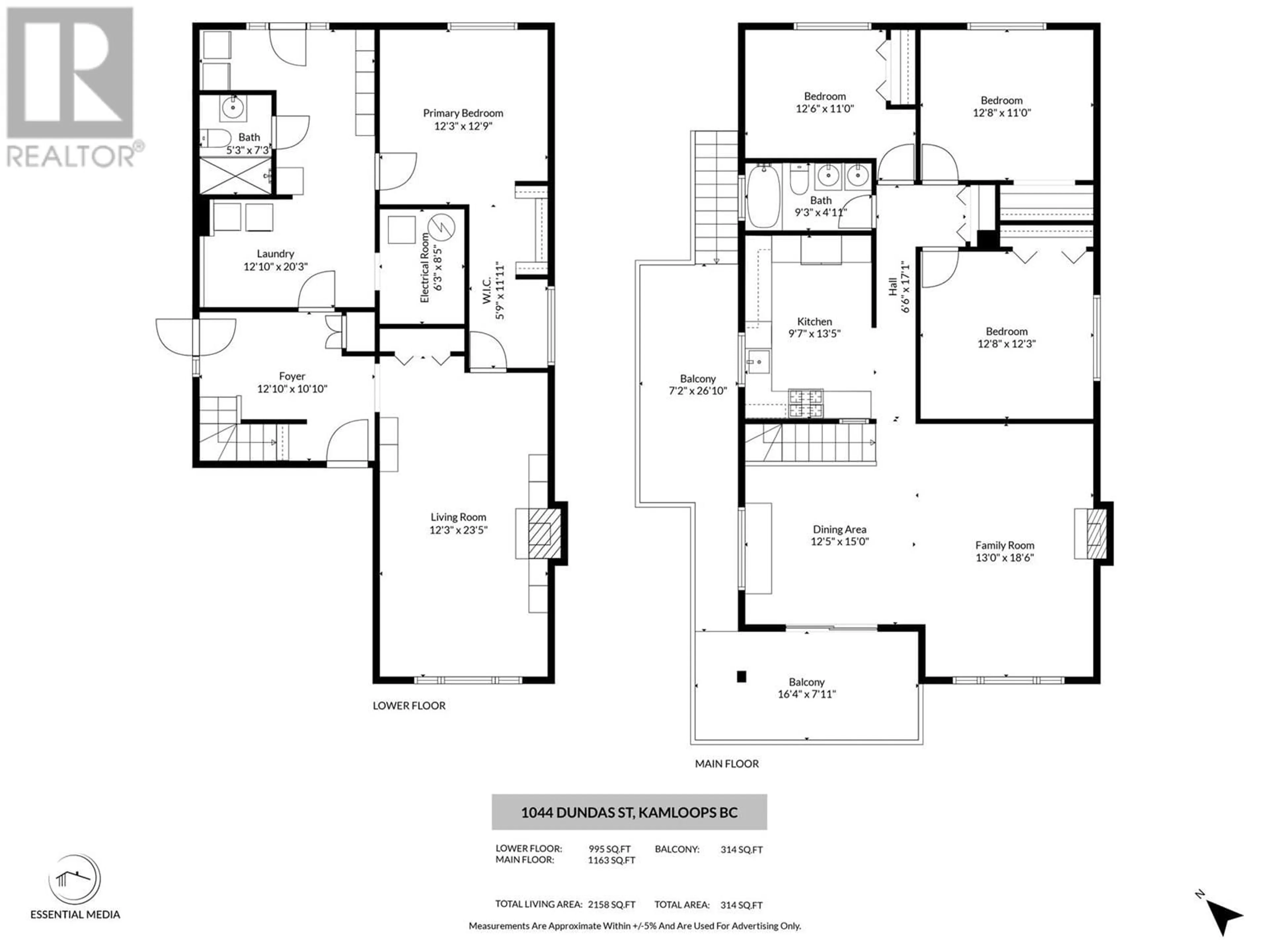 Floor plan for 1044 DUNDAS STREET, Kamloops British Columbia V2B2T2