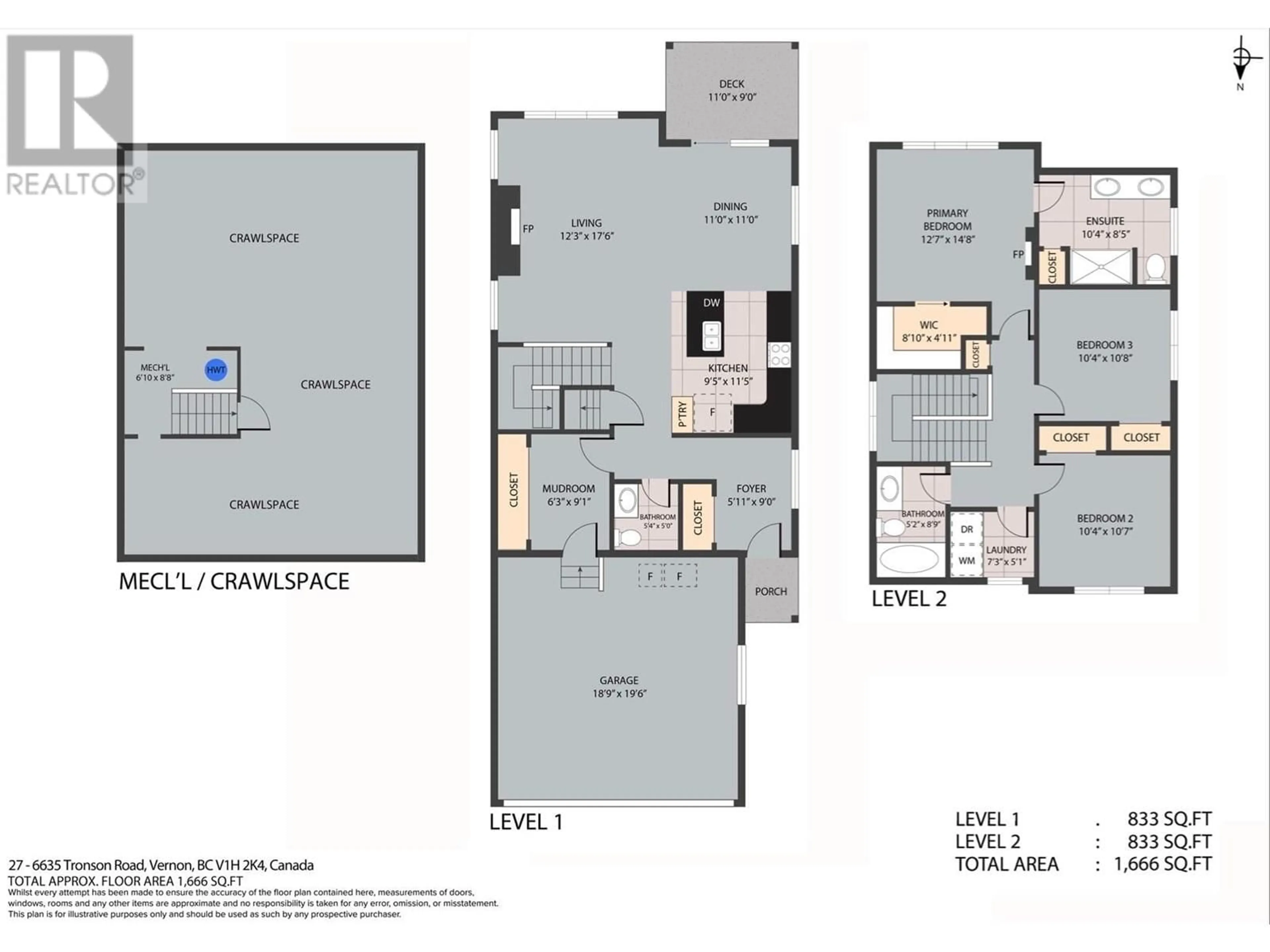 Floor plan for 27 - 6635 TRONSON ROAD, Vernon British Columbia V1H2K4