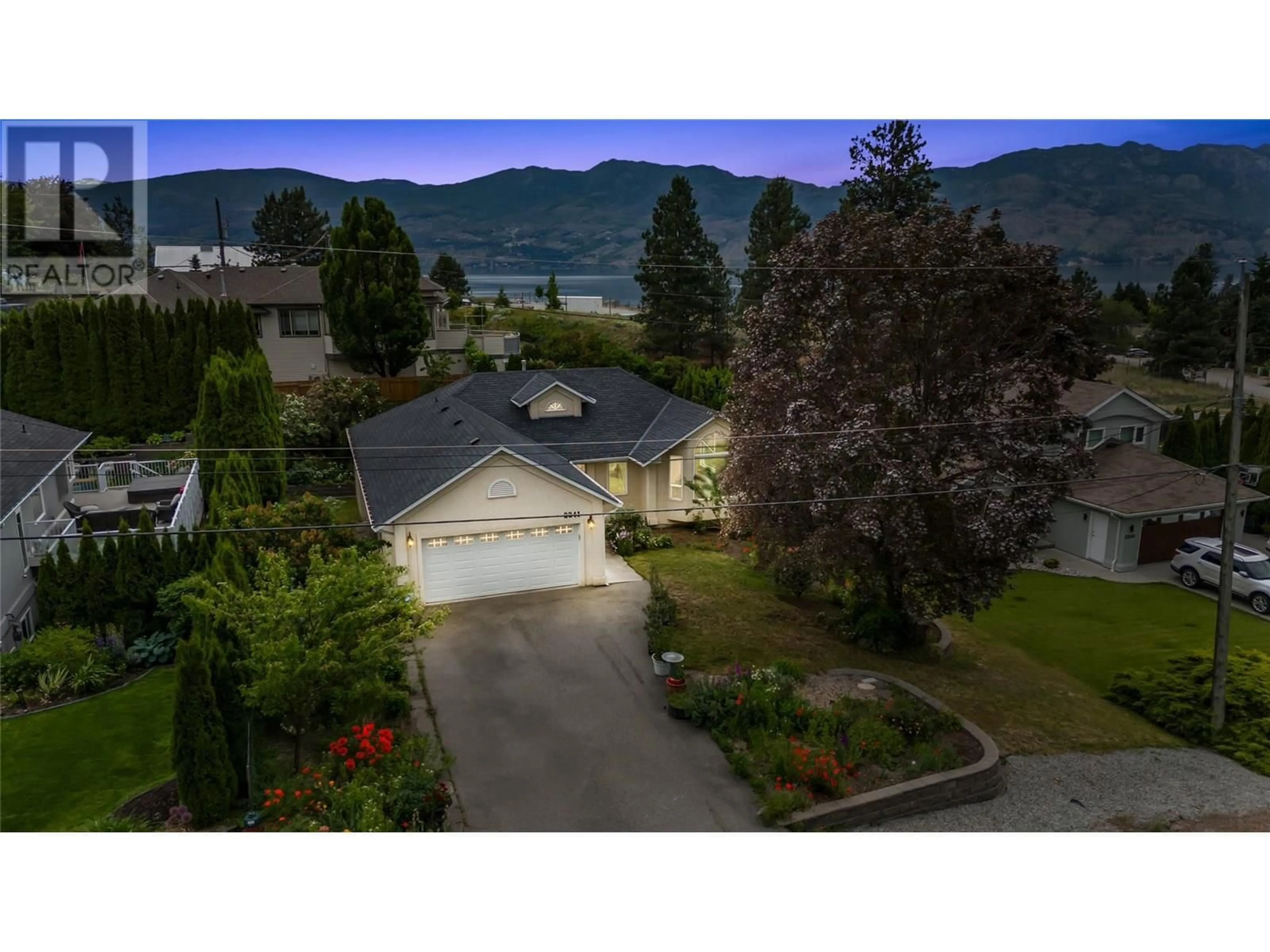 A pic from outside/outdoor area/front of a property/back of a property/a pic from drone, mountain view for 2241 MAJOROS ROAD, West Kelowna British Columbia V4T2C2