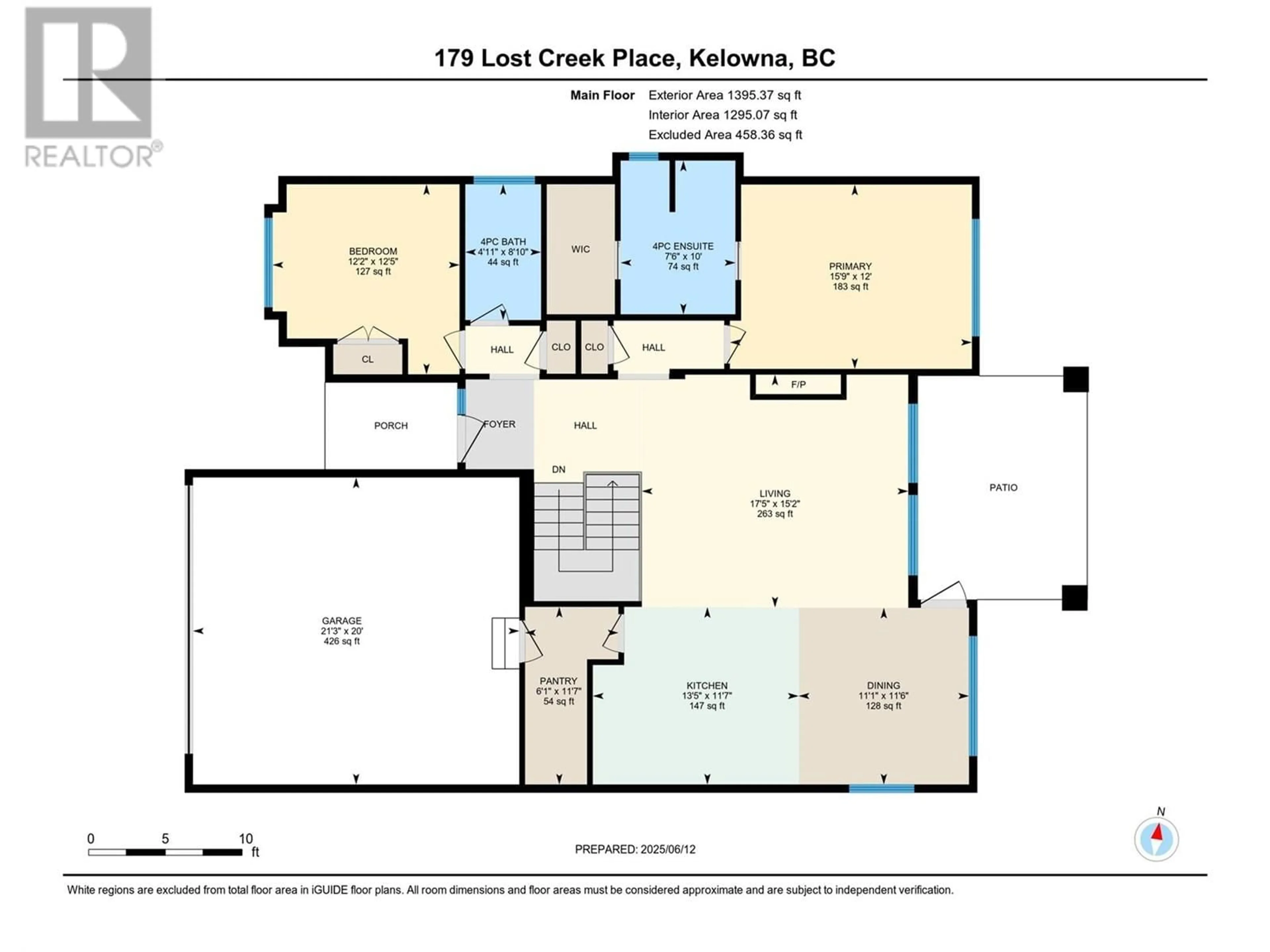 Floor plan for 179 LOST CREEK PLACE, Kelowna British Columbia V1V3B6