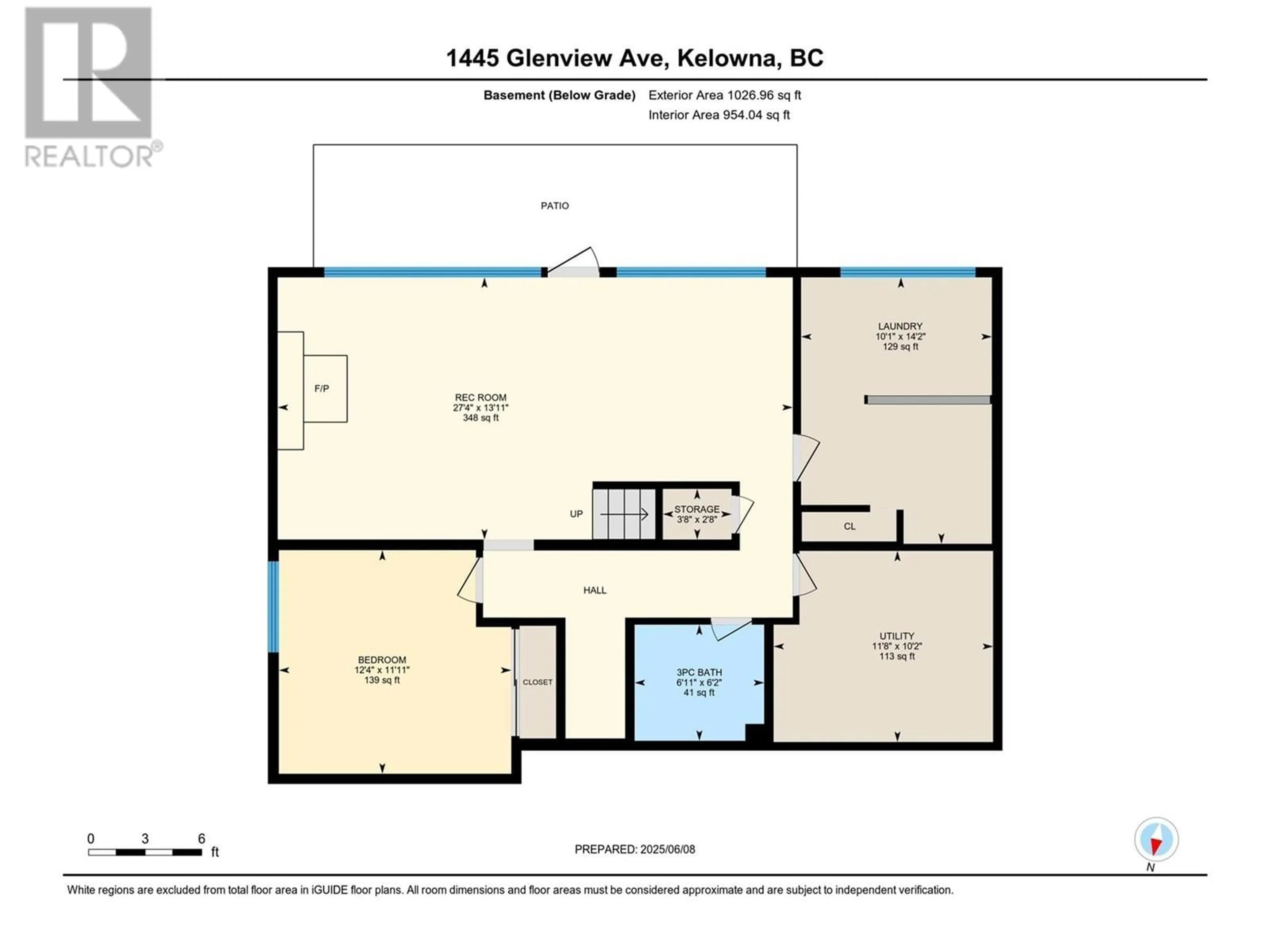 Floor plan for 1445 GLENVIEW AVENUE, Kelowna British Columbia V1Y3P5