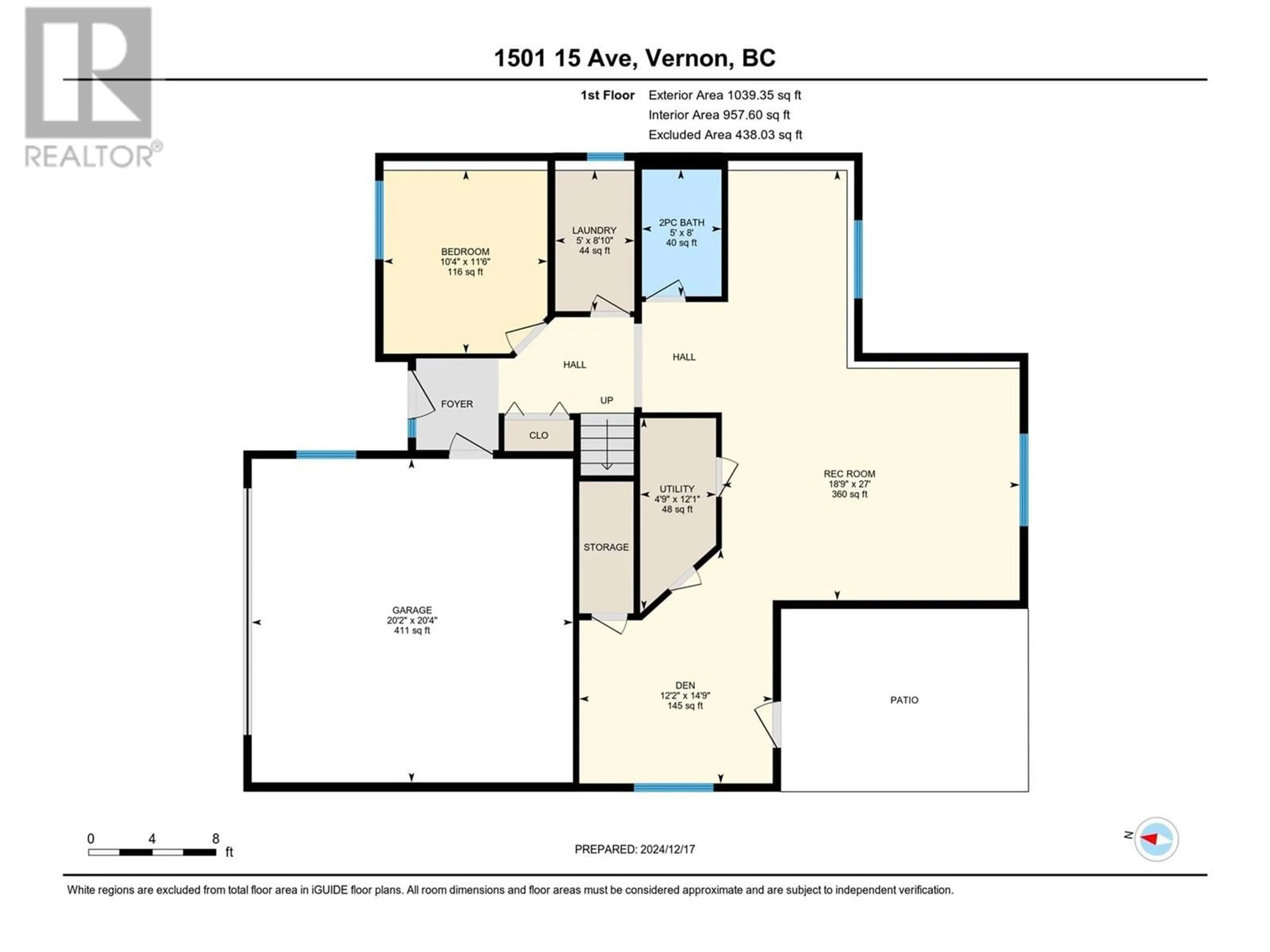 Floor plan for 1501 15TH AVENUE, Vernon British Columbia V1T9R4