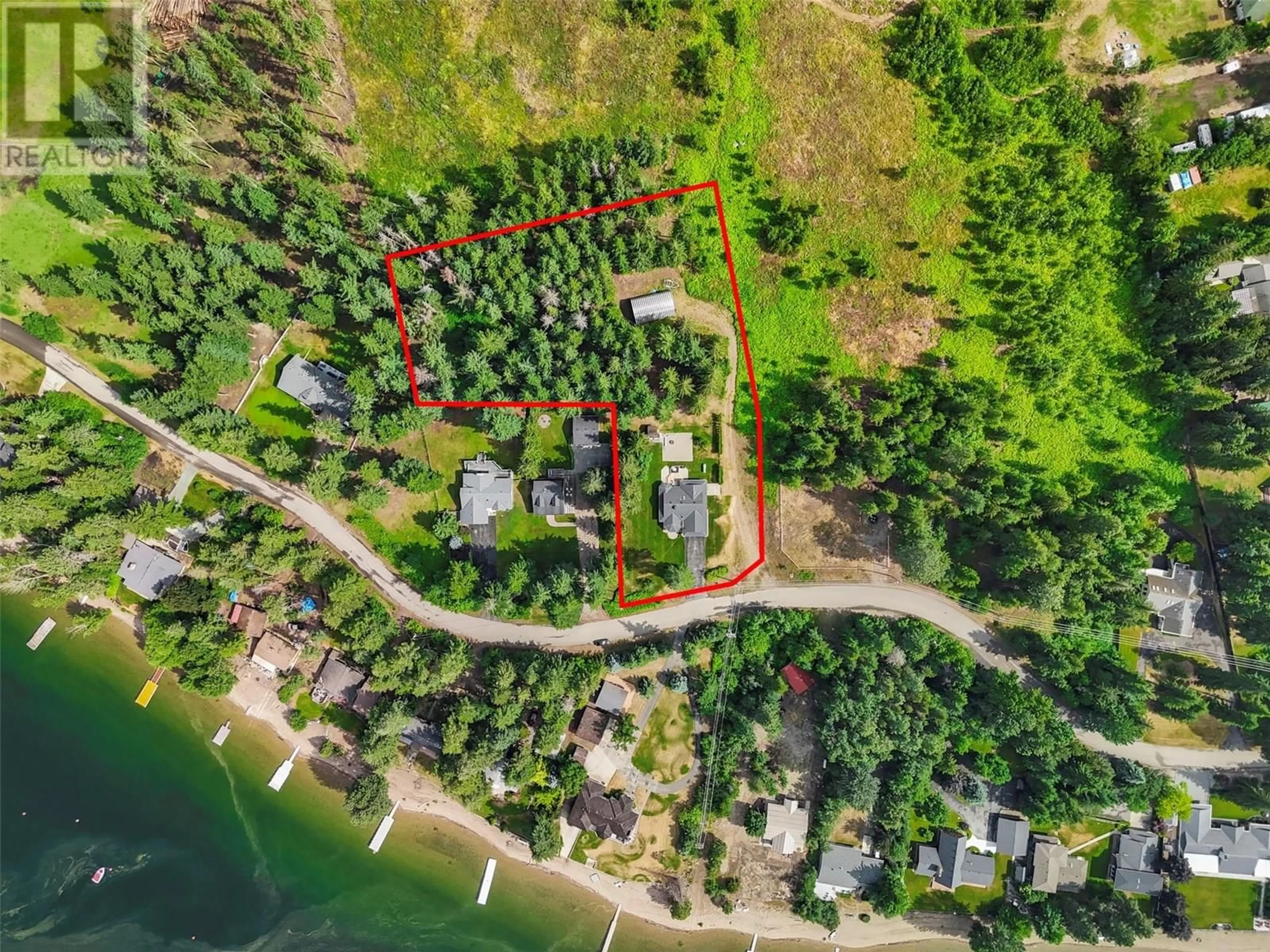 A pic from outside/outdoor area/front of a property/back of a property/a pic from drone, water/lake/river/ocean view for 3789 ZINCK ROAD, Scotch Creek British Columbia V0E1M5