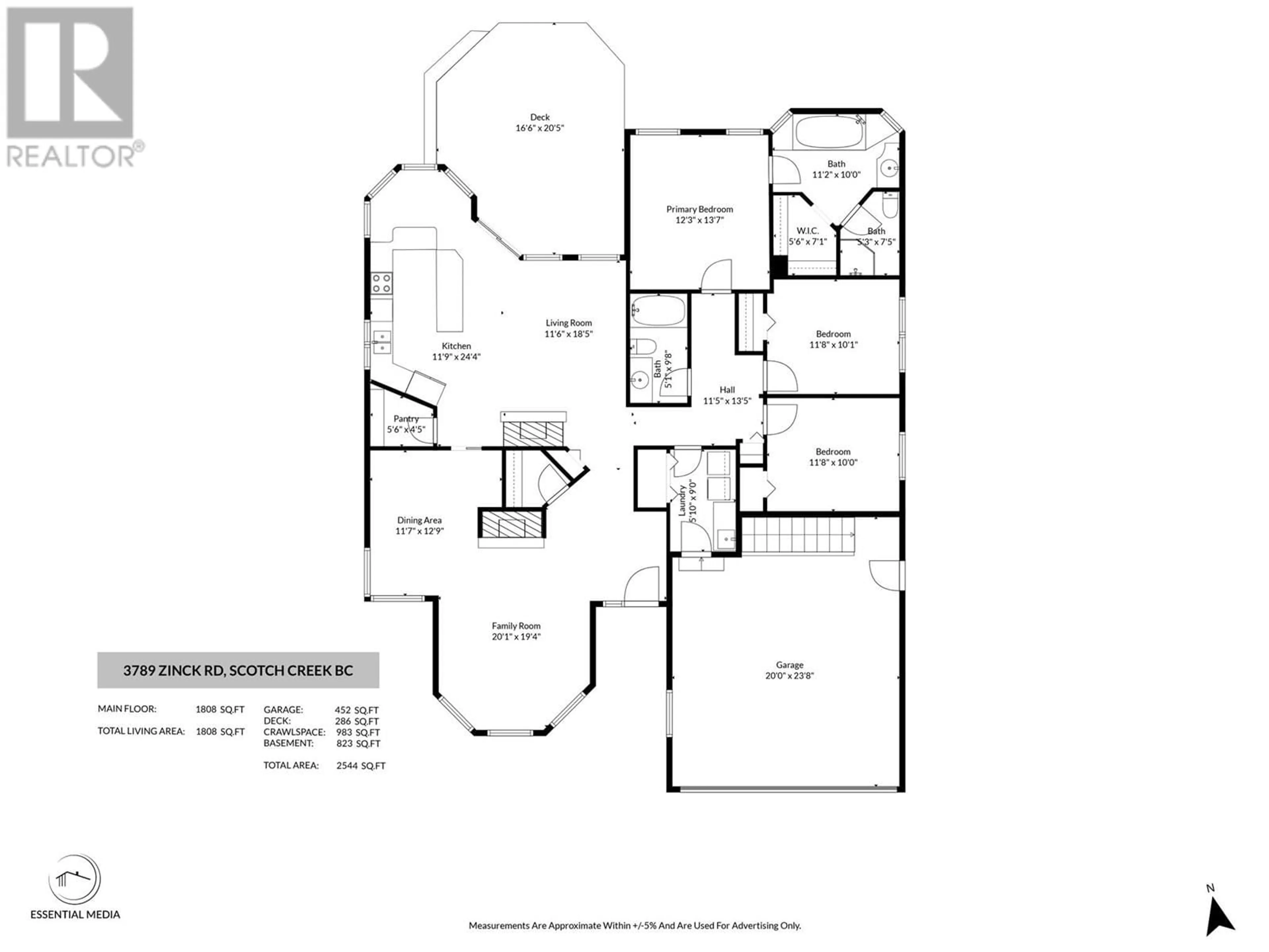 Floor plan for 3789 ZINCK ROAD, Scotch Creek British Columbia V0E1M5