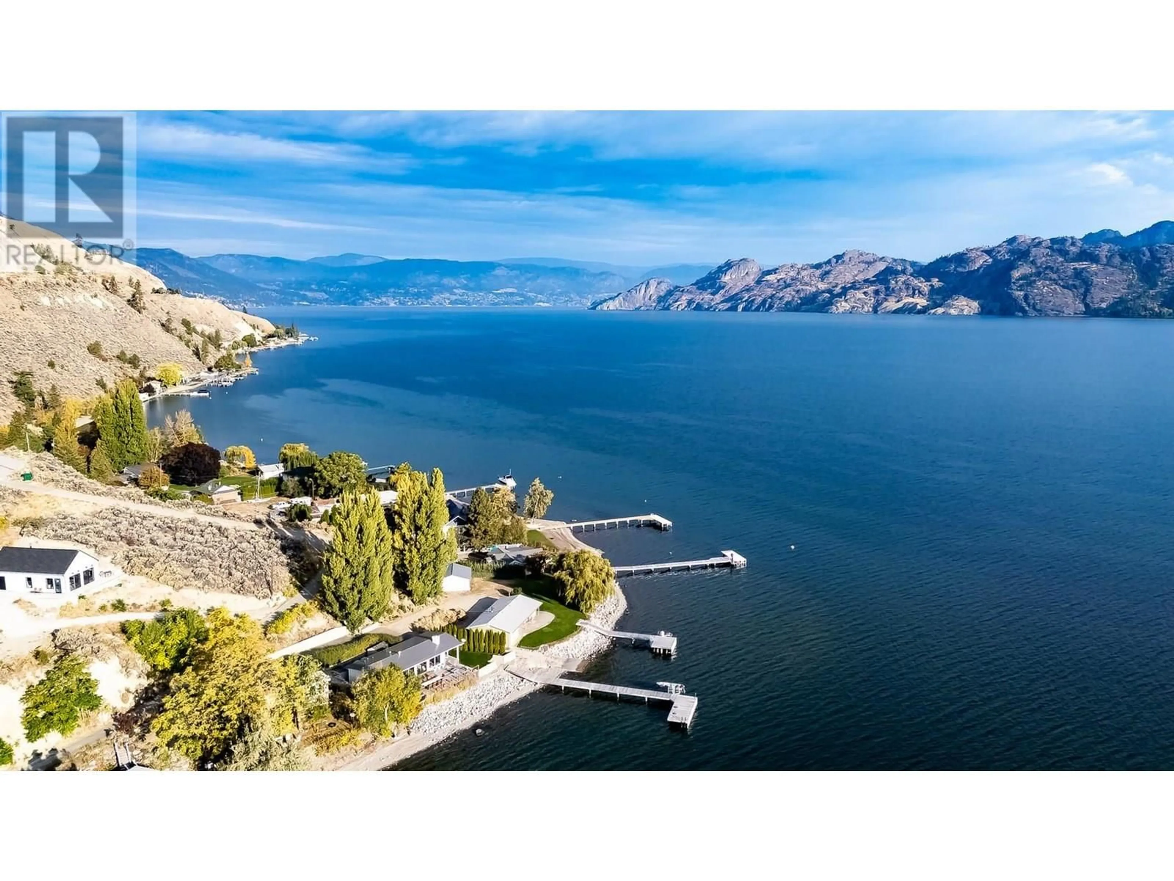 A pic from outside/outdoor area/front of a property/back of a property/a pic from drone, water/lake/river/ocean view for 475 NORTH BEACH ROAD, Summerland British Columbia V0H1Z6