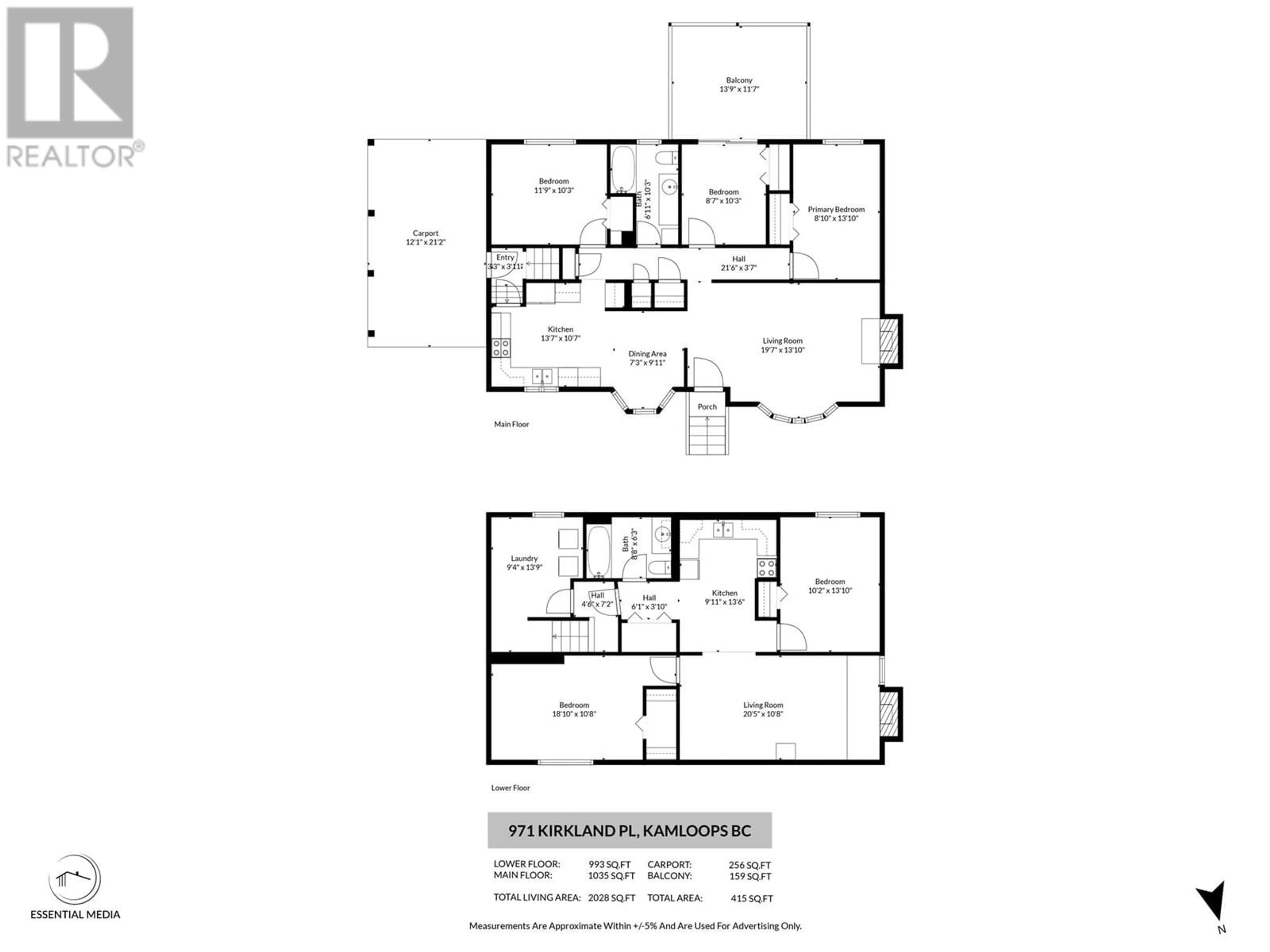 Floor plan for 971 KIRKLAND PLACE, Kamloops British Columbia V2B3Y7