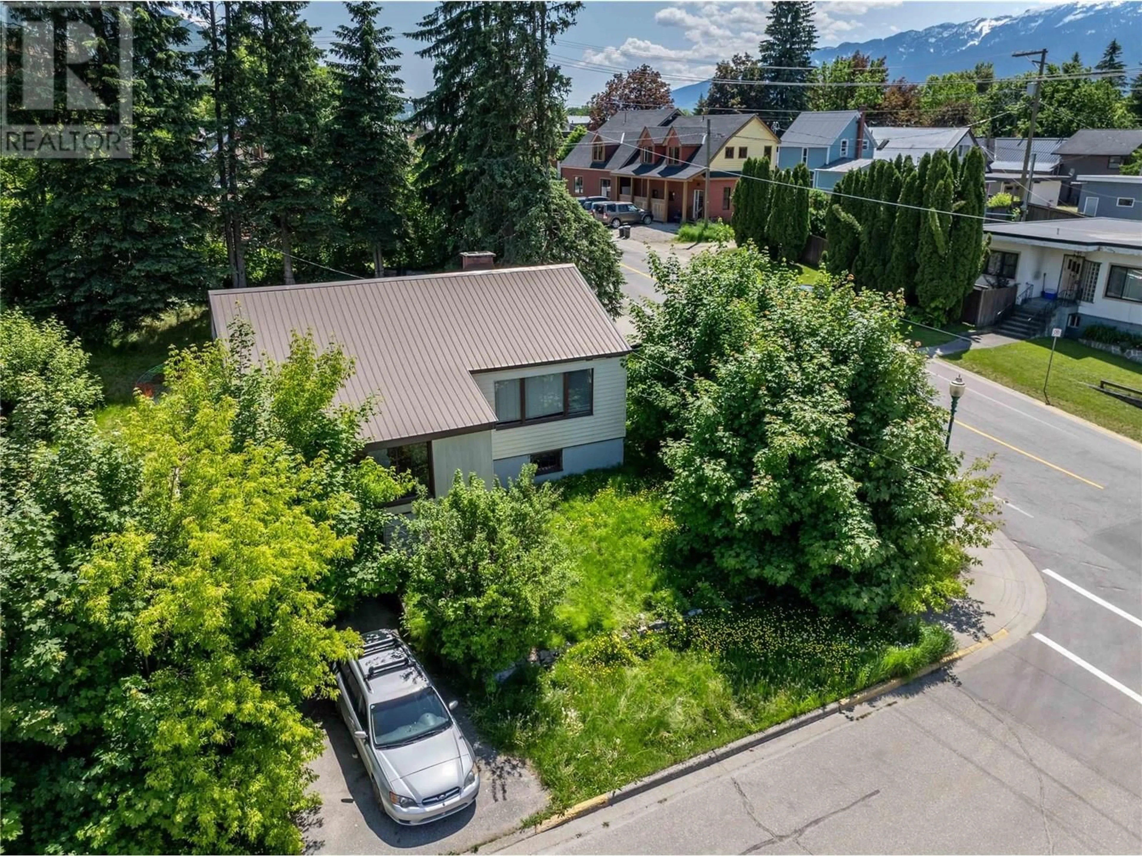A pic from outside/outdoor area/front of a property/back of a property/a pic from drone, mountain view for 416 CONNAUGHT AVENUE, Revelstoke British Columbia V0E2S0