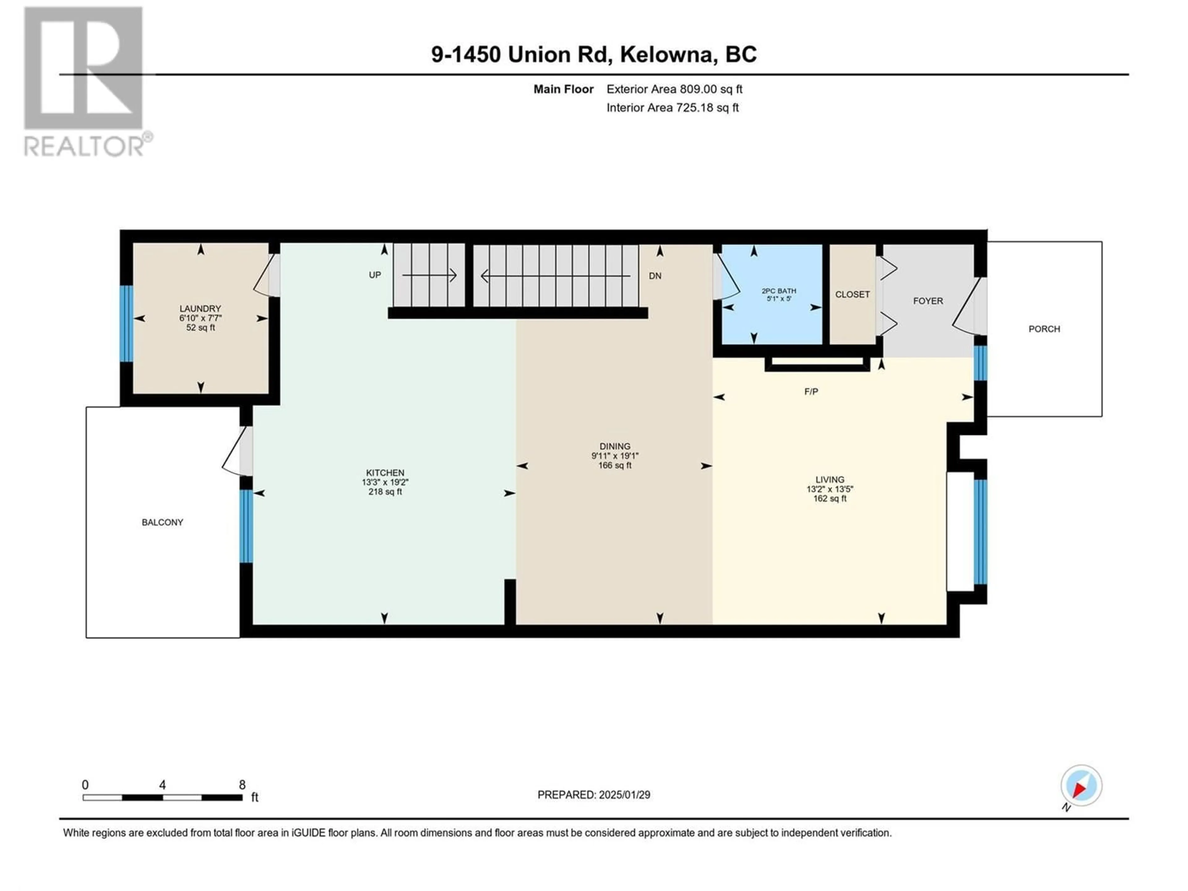 Floor plan for 9 - 1450 UNION ROAD, Kelowna British Columbia V1V3E1
