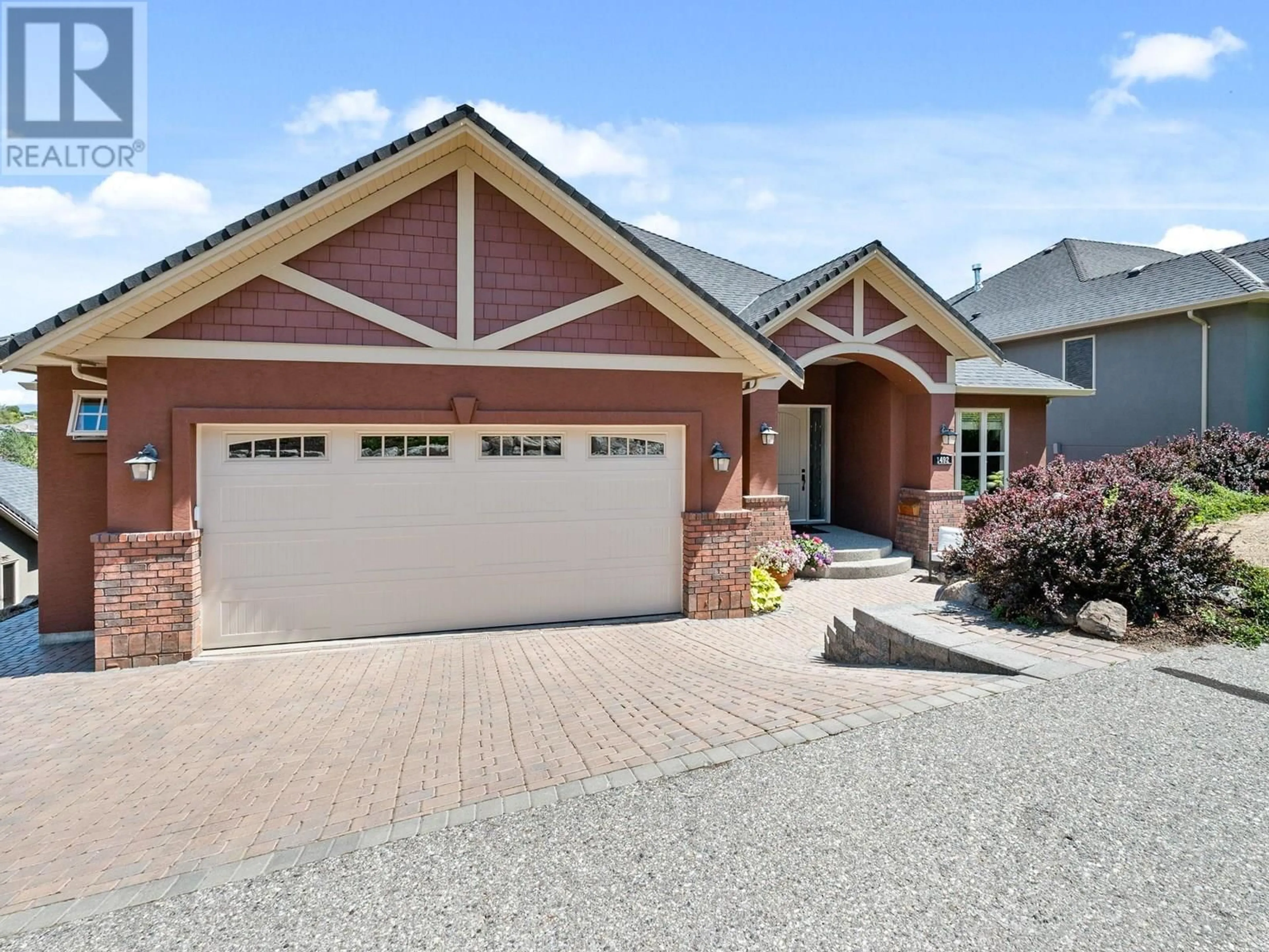 Home with brick exterior material, street for 1492 GREGORY ROAD, West Kelowna British Columbia V4T2R2