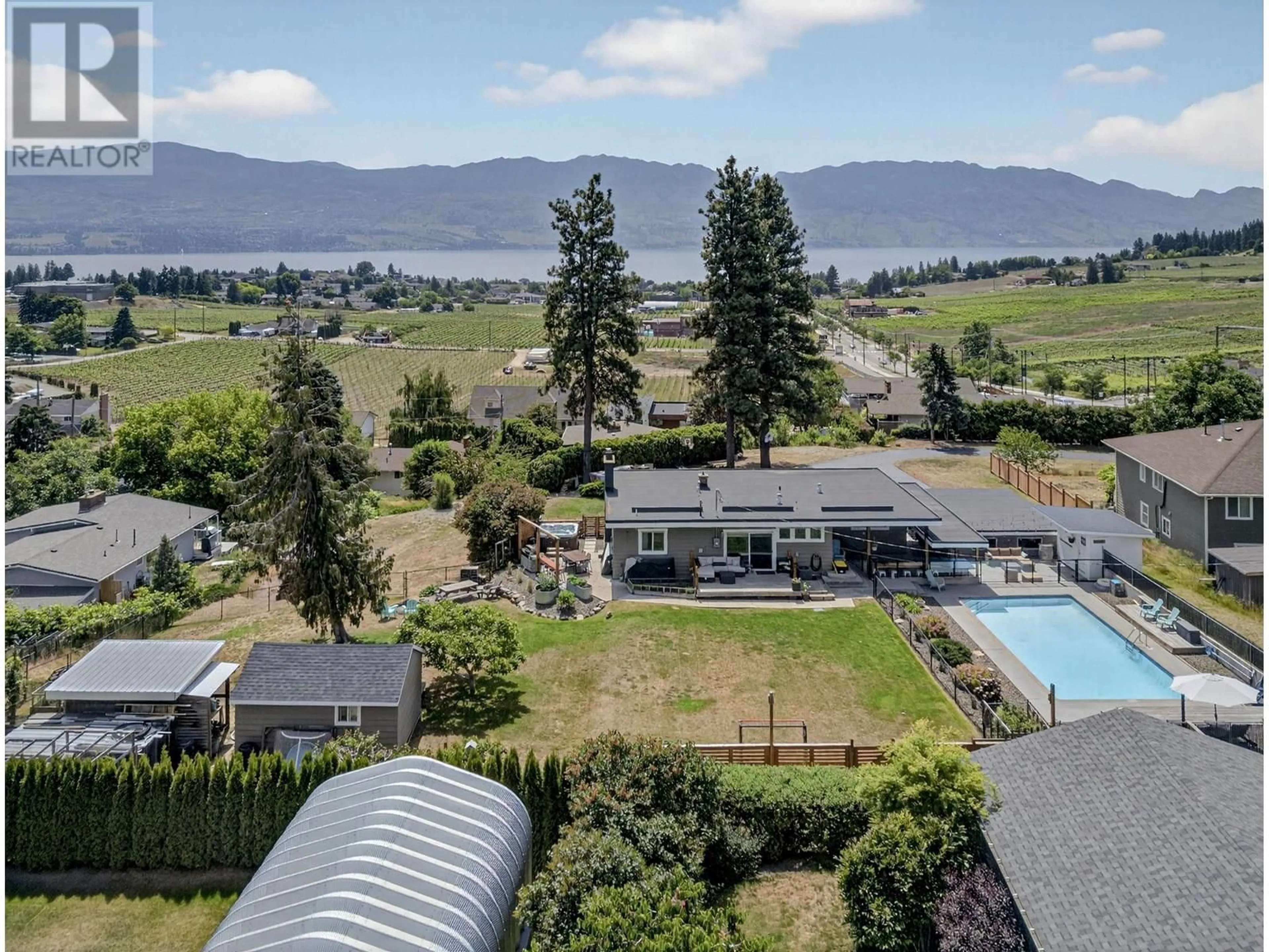 A pic from outside/outdoor area/front of a property/back of a property/a pic from drone, water/lake/river/ocean view for 2715 BOUCHERIE ROAD, West Kelowna British Columbia V1Z2G3