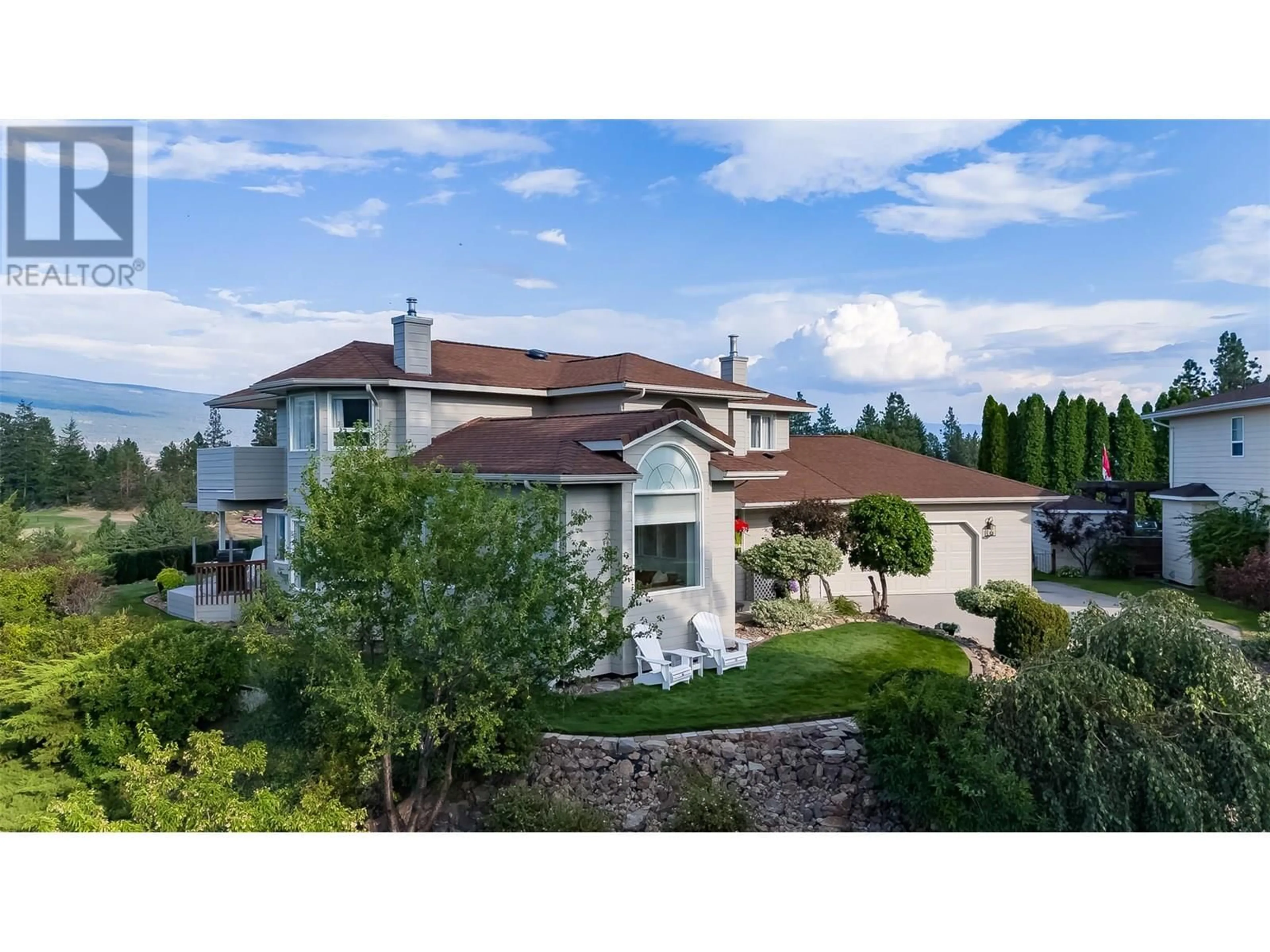 A pic from outside/outdoor area/front of a property/back of a property/a pic from drone, mountain view for 118 SUMAC RIDGE DRIVE, Summerland British Columbia V0H1Z3