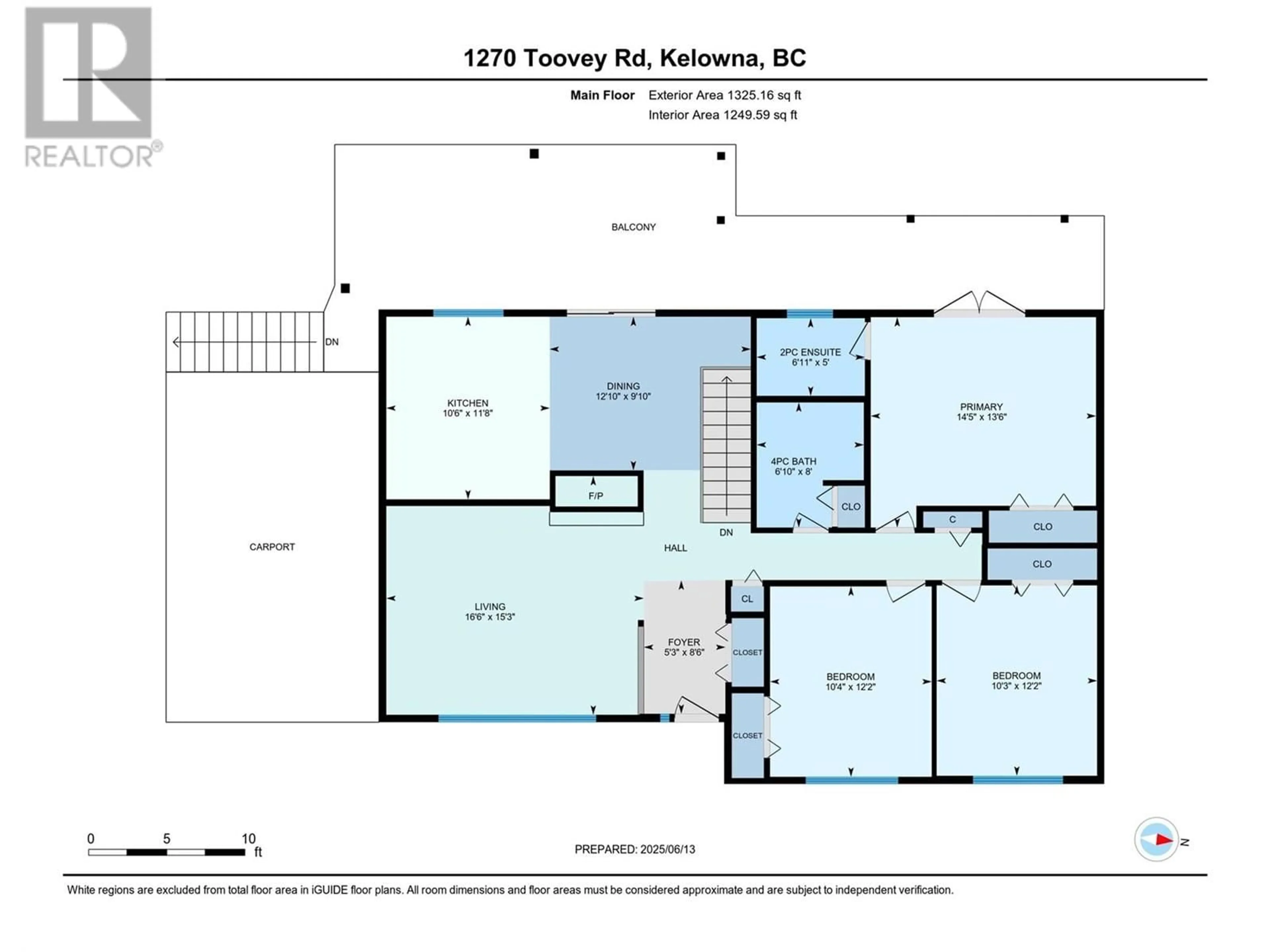 Floor plan for 1270 TOOVEY ROAD, Kelowna British Columbia V1X6R4