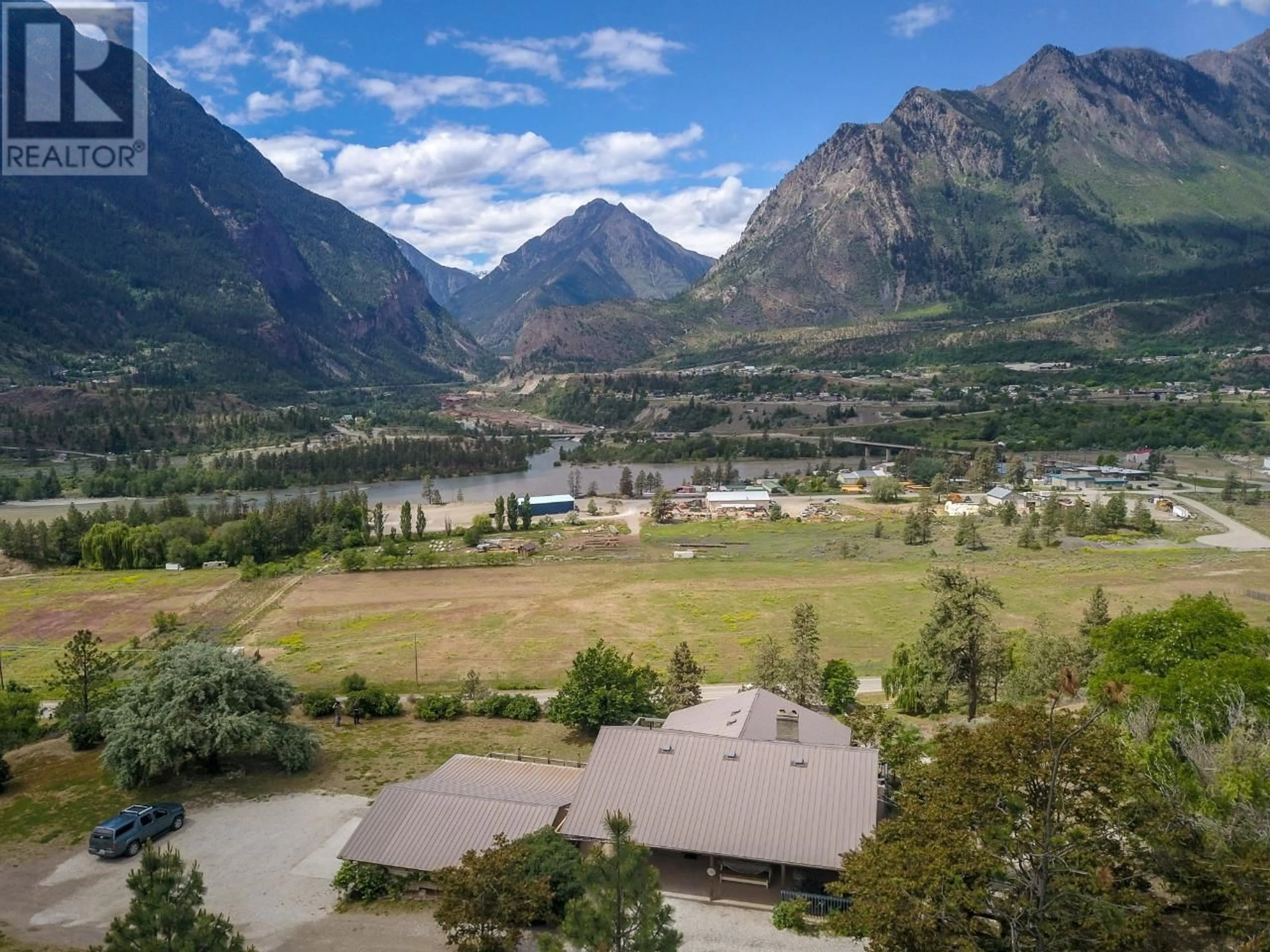 A pic from outside/outdoor area/front of a property/back of a property/a pic from drone, mountain view for 102 PINE RIDGE ROAD, Lillooet British Columbia V0K1V0