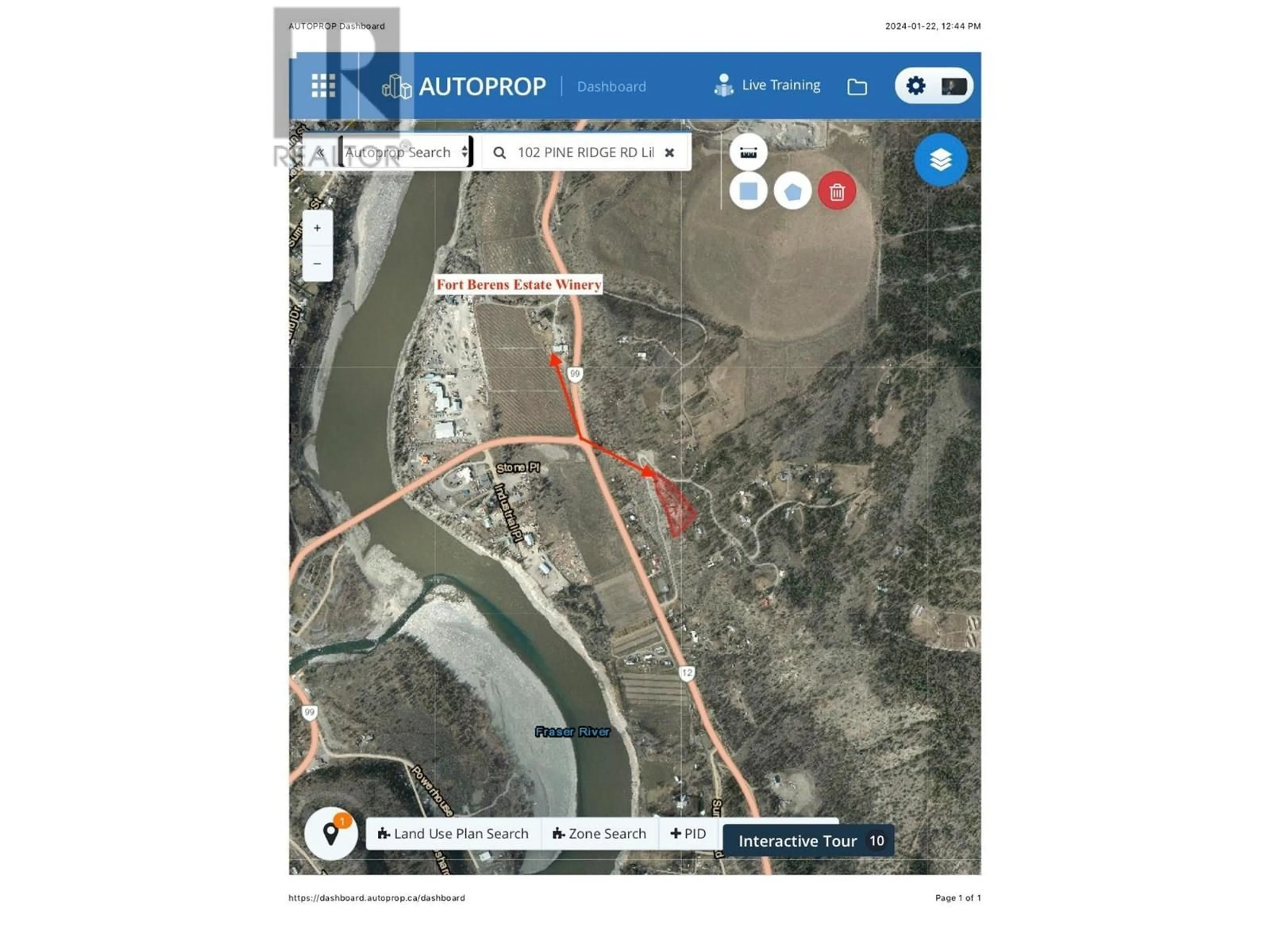 Picture of a map for 102 PINE RIDGE ROAD, Lillooet British Columbia V0K1V0