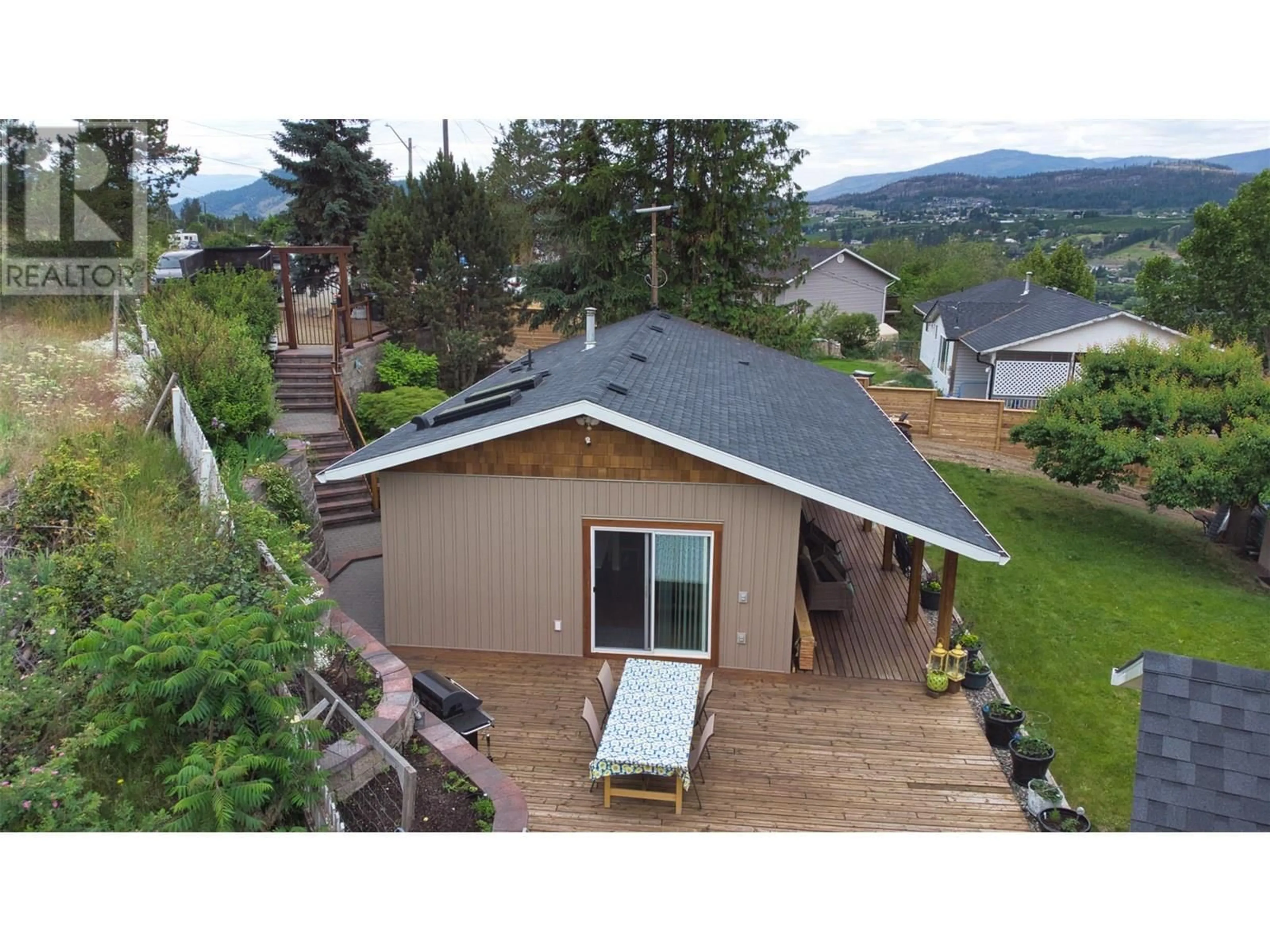 A pic from outside/outdoor area/front of a property/back of a property/a pic from drone, mountain view for 11130 VELDA ROAD, Lake Country British Columbia V4V1W7