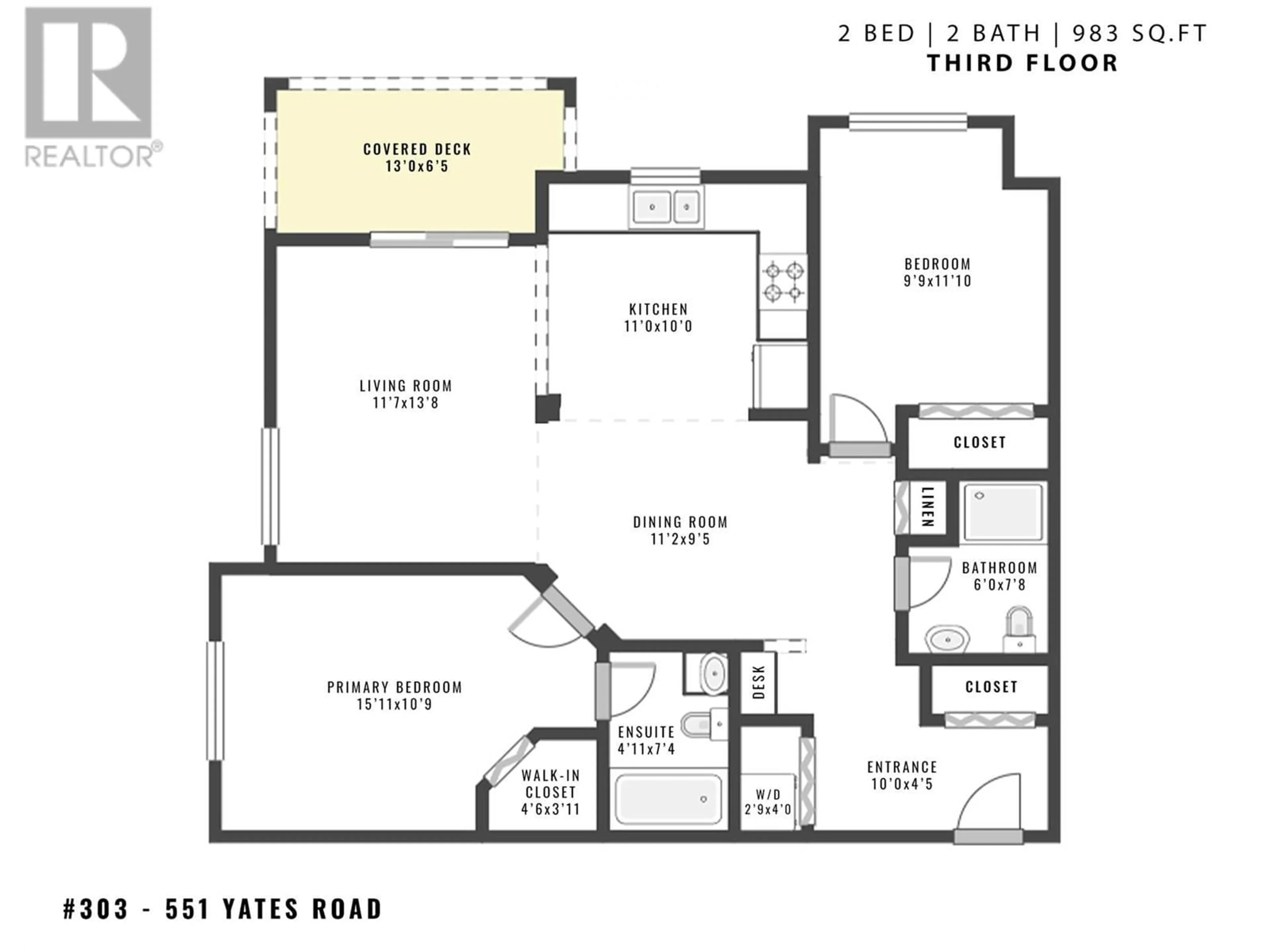 Floor plan for 303 - 551 YATES ROAD, Kelowna British Columbia V1V2V1
