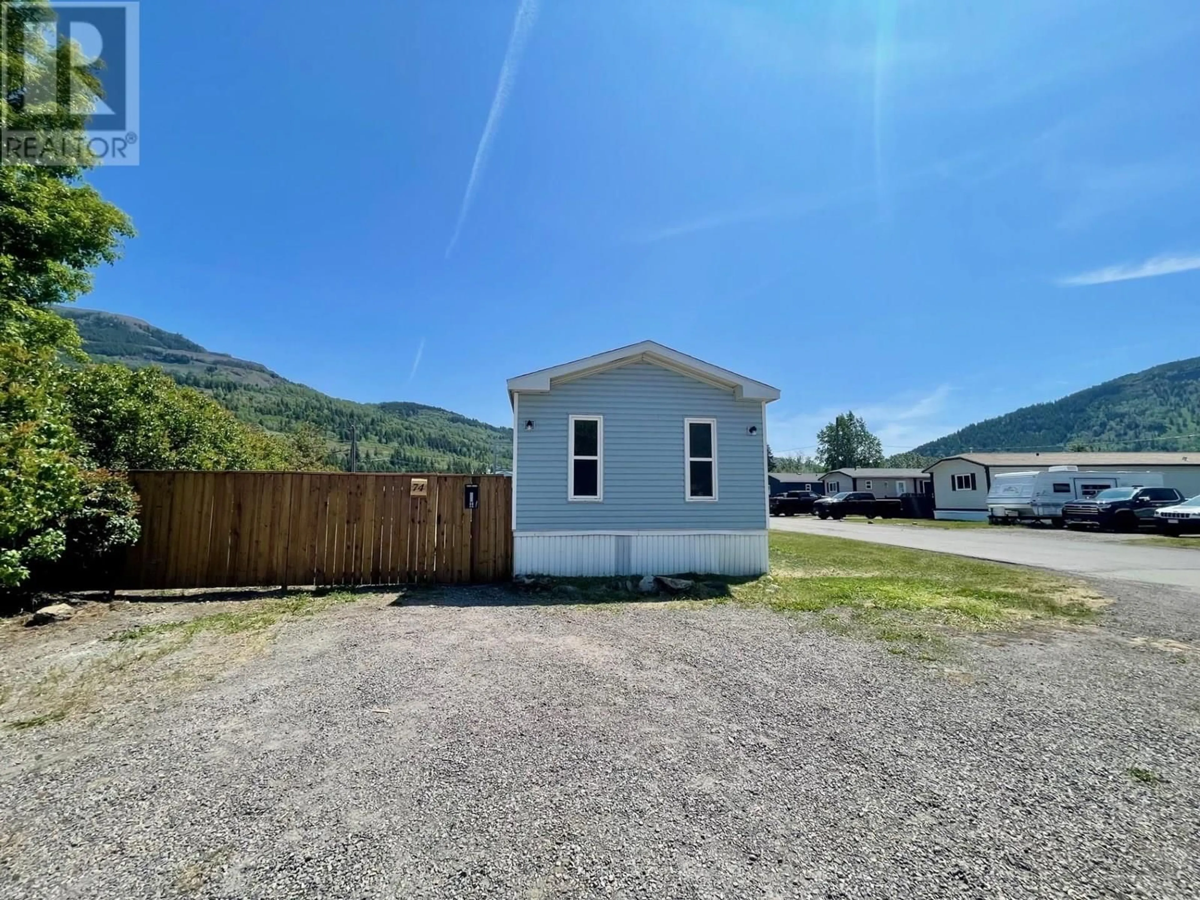 A pic from outside/outdoor area/front of a property/back of a property/a pic from drone, mountain view for 74 - 100 INDUSTRIAL ROAD 1 ROAD, Sparwood British Columbia V0B2G1