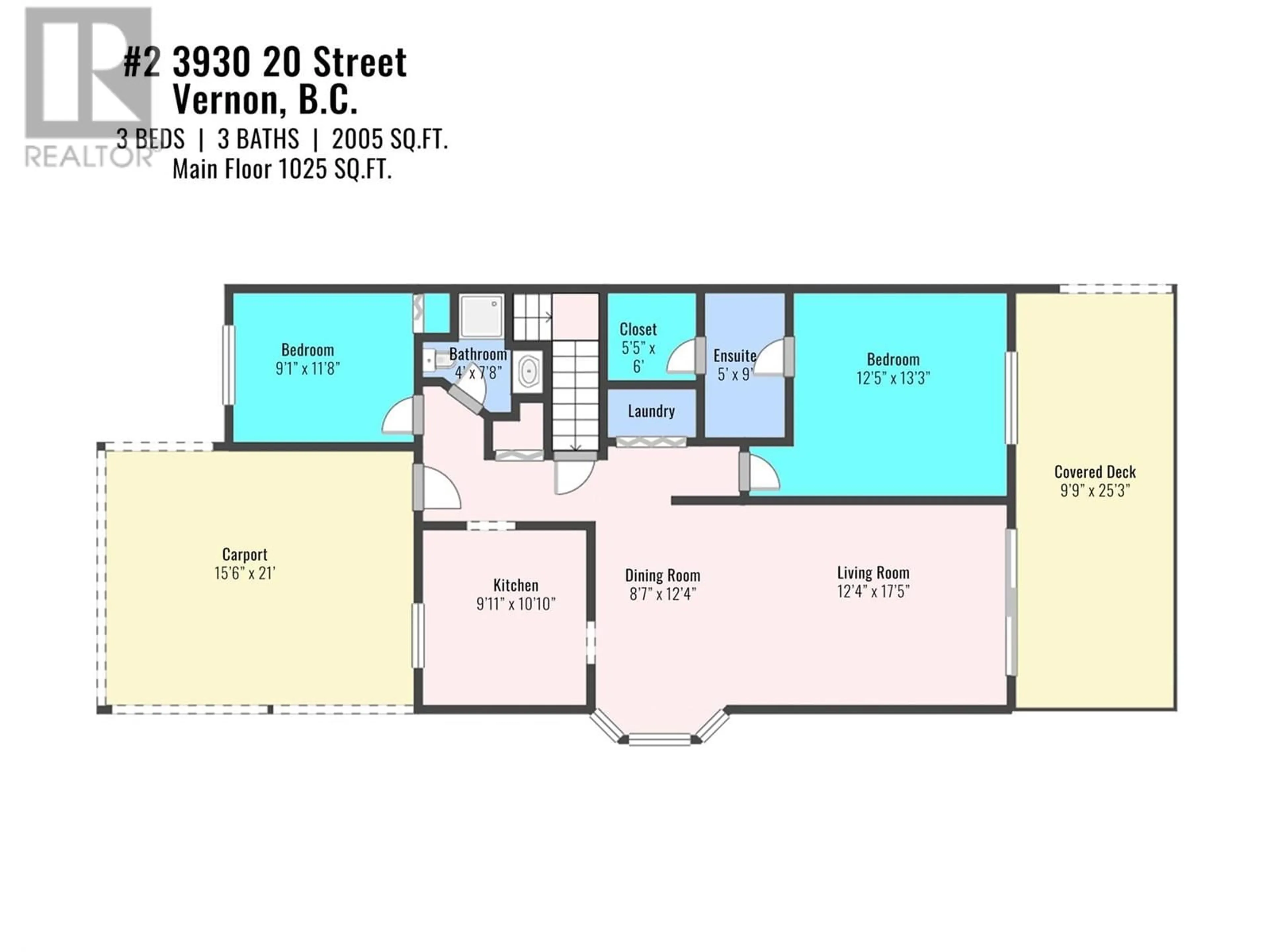 Floor plan for 2 - 3930 20 STREET, Vernon British Columbia V1T4C9