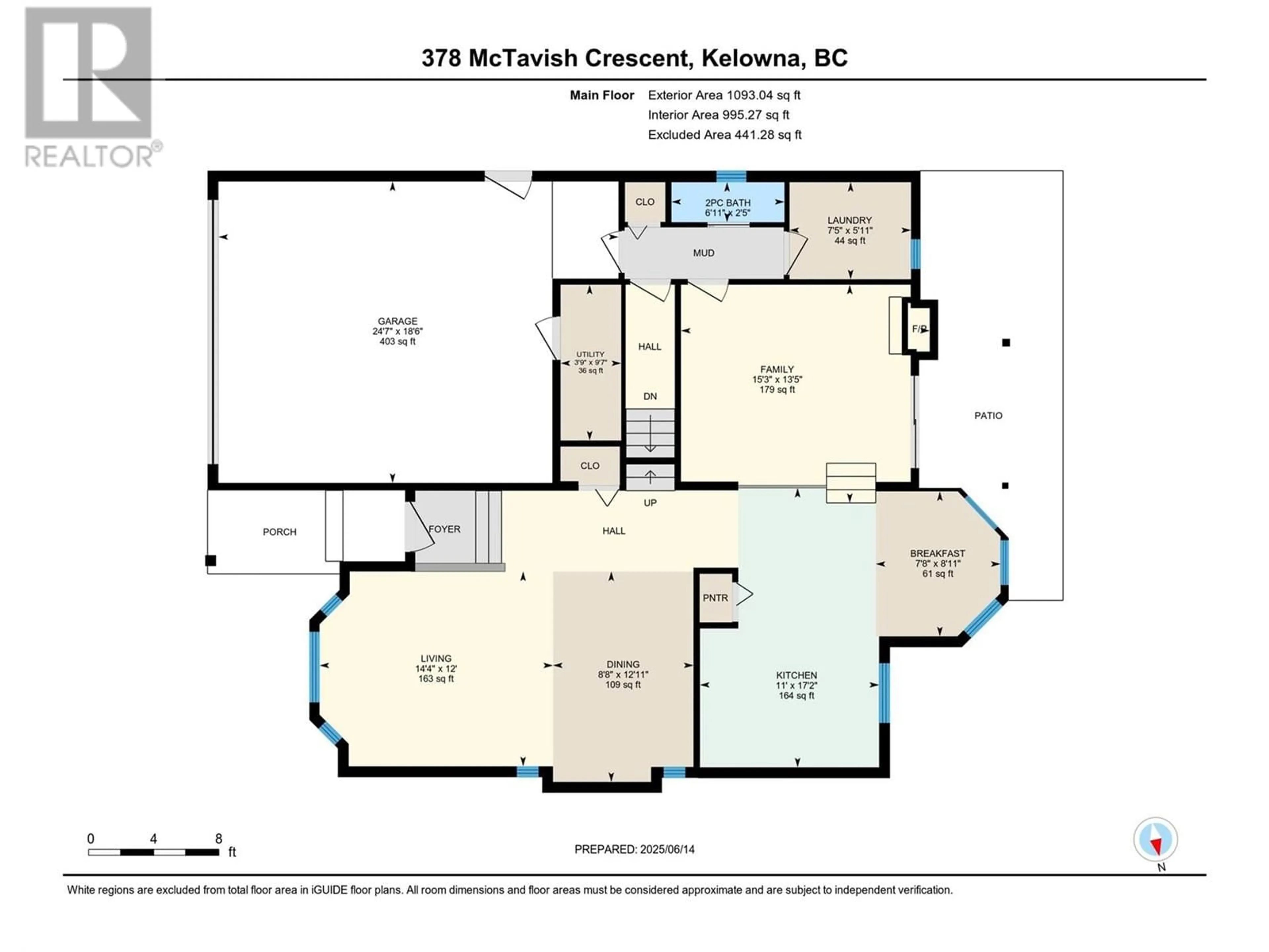Floor plan for 378 MCTAVISH CRESCENT, Kelowna British Columbia V1V1P1