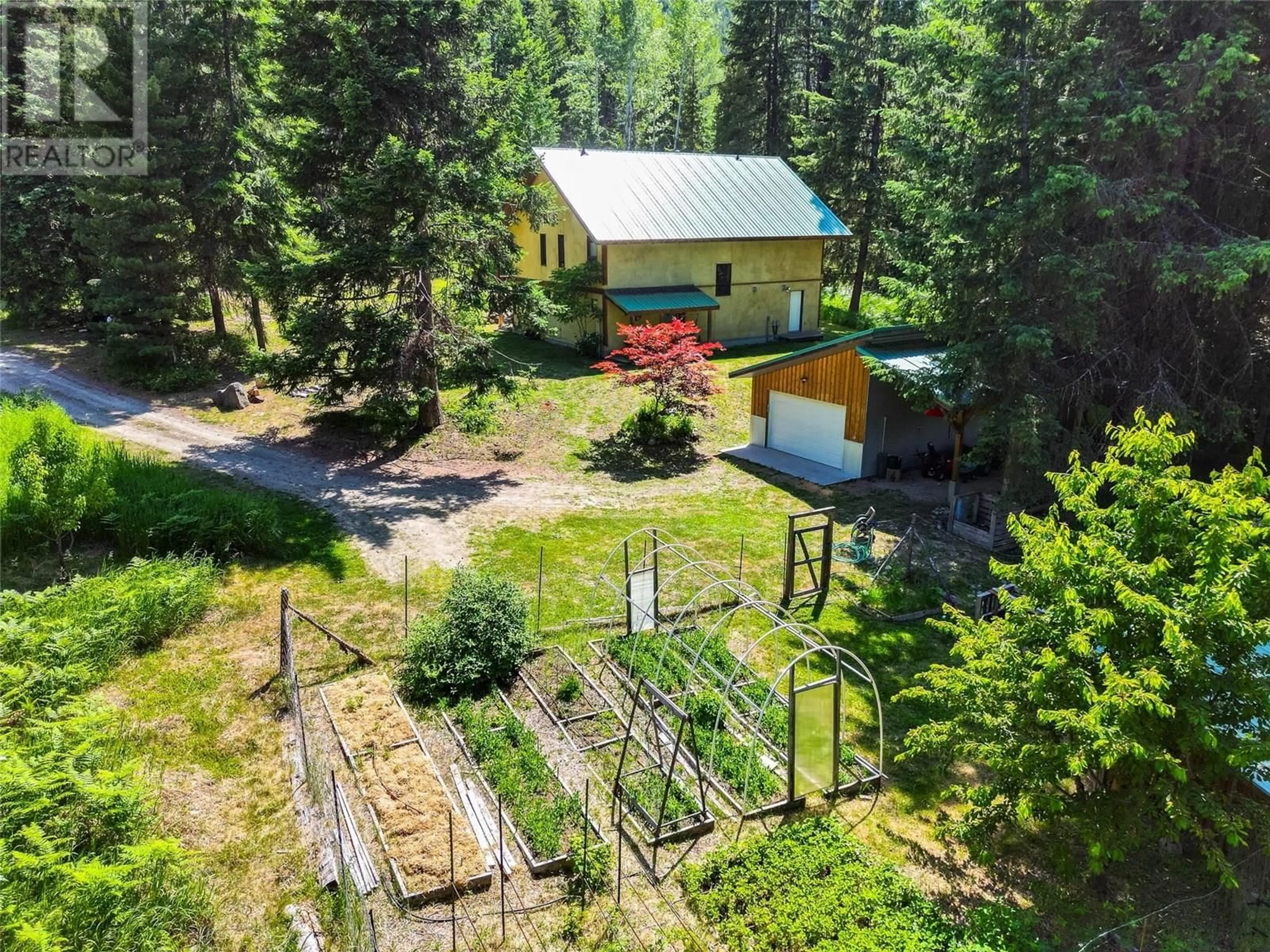 A pic from outside/outdoor area/front of a property/back of a property/a pic from drone, forest/trees view for 4226 SHASHEEN ROAD, Nelson British Columbia V1L6X1