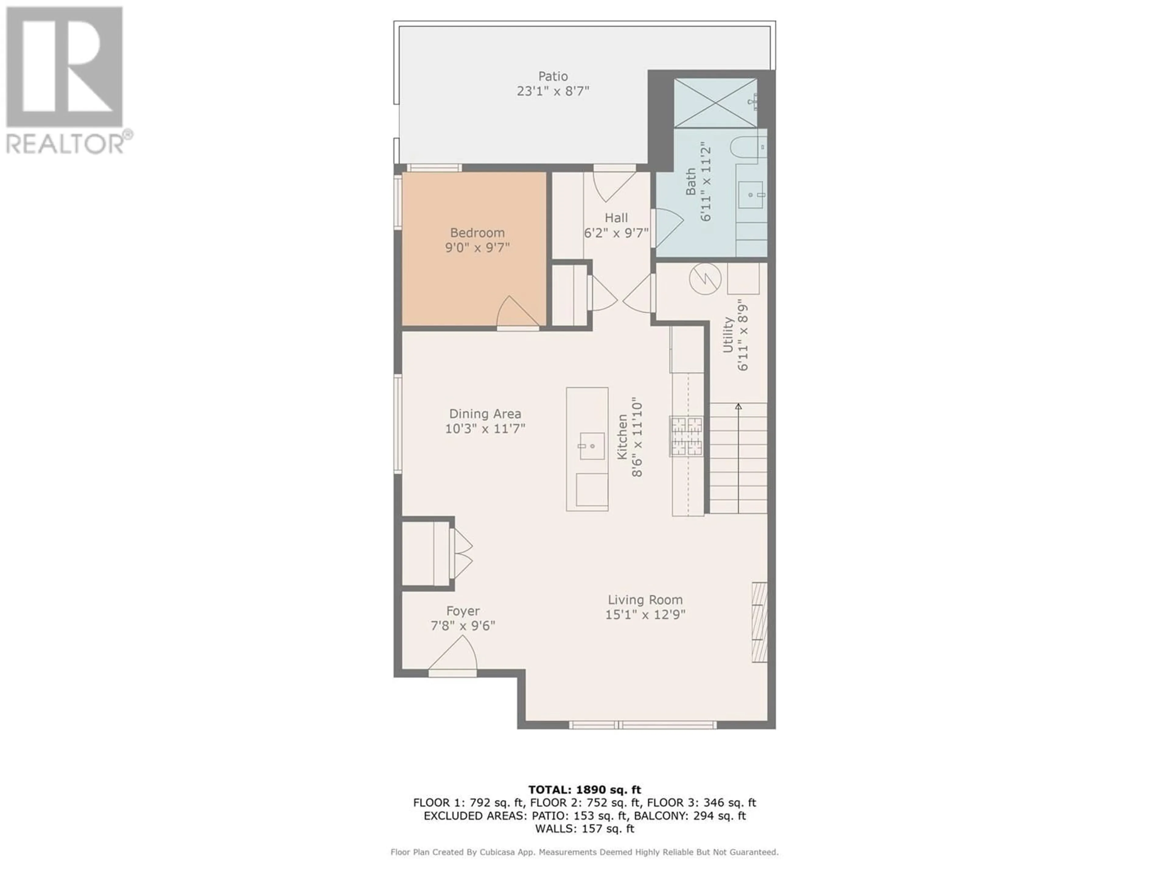 Floor plan for 1 - 954 STOCKWELL AVENUE, Kelowna British Columbia V1Y6W2