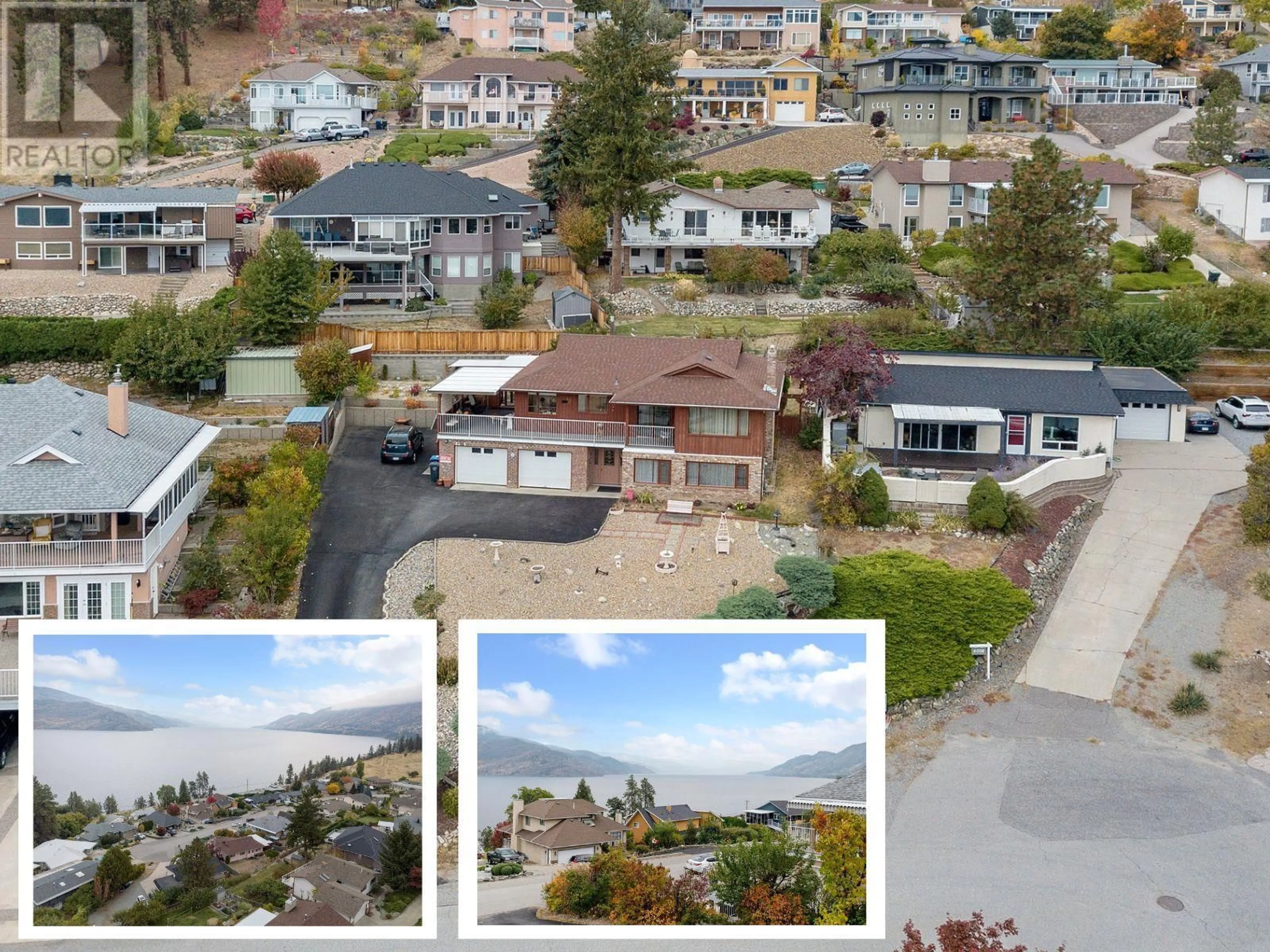 A pic from outside/outdoor area/front of a property/back of a property/a pic from drone, mountain view for 6514 FERGUSON PLACE, Peachland British Columbia V0H1X7