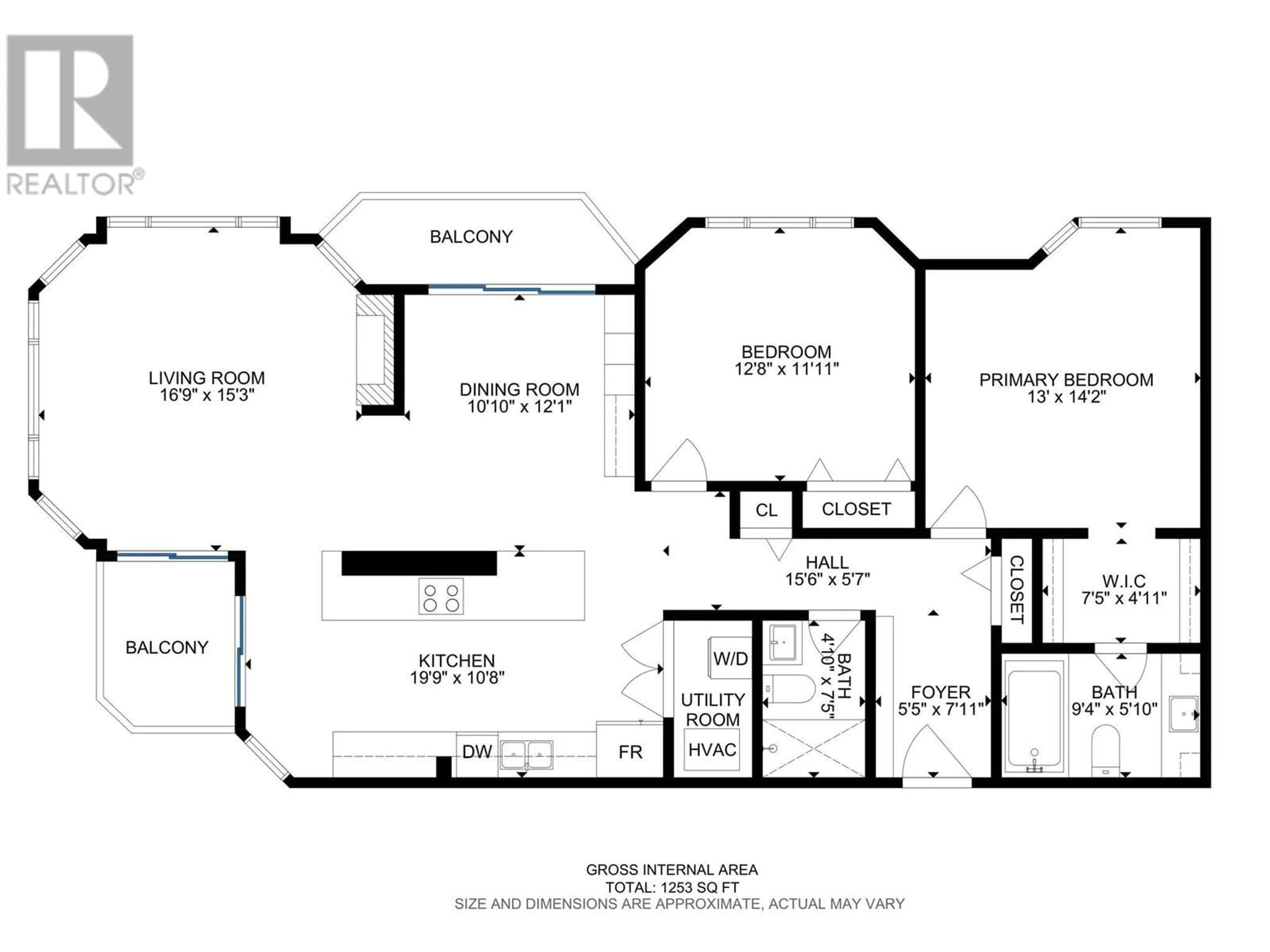 Floor plan for 1204 - 1160 SUNSET DRIVE, Kelowna British Columbia V1Y9P7