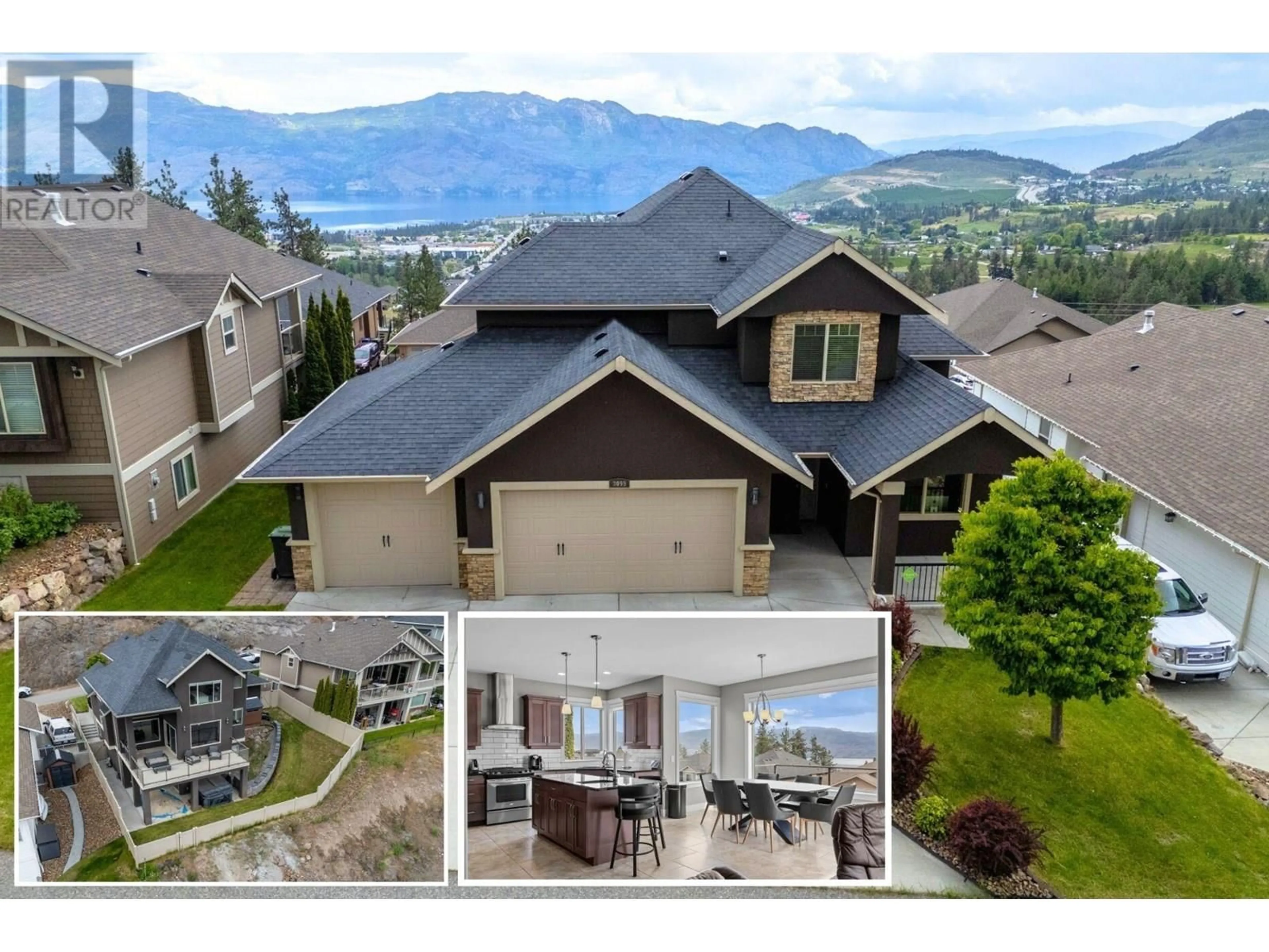 A pic from outside/outdoor area/front of a property/back of a property/a pic from drone, mountain view for 3095 SAGEVIEW ROAD, West Kelowna British Columbia V4T3H2