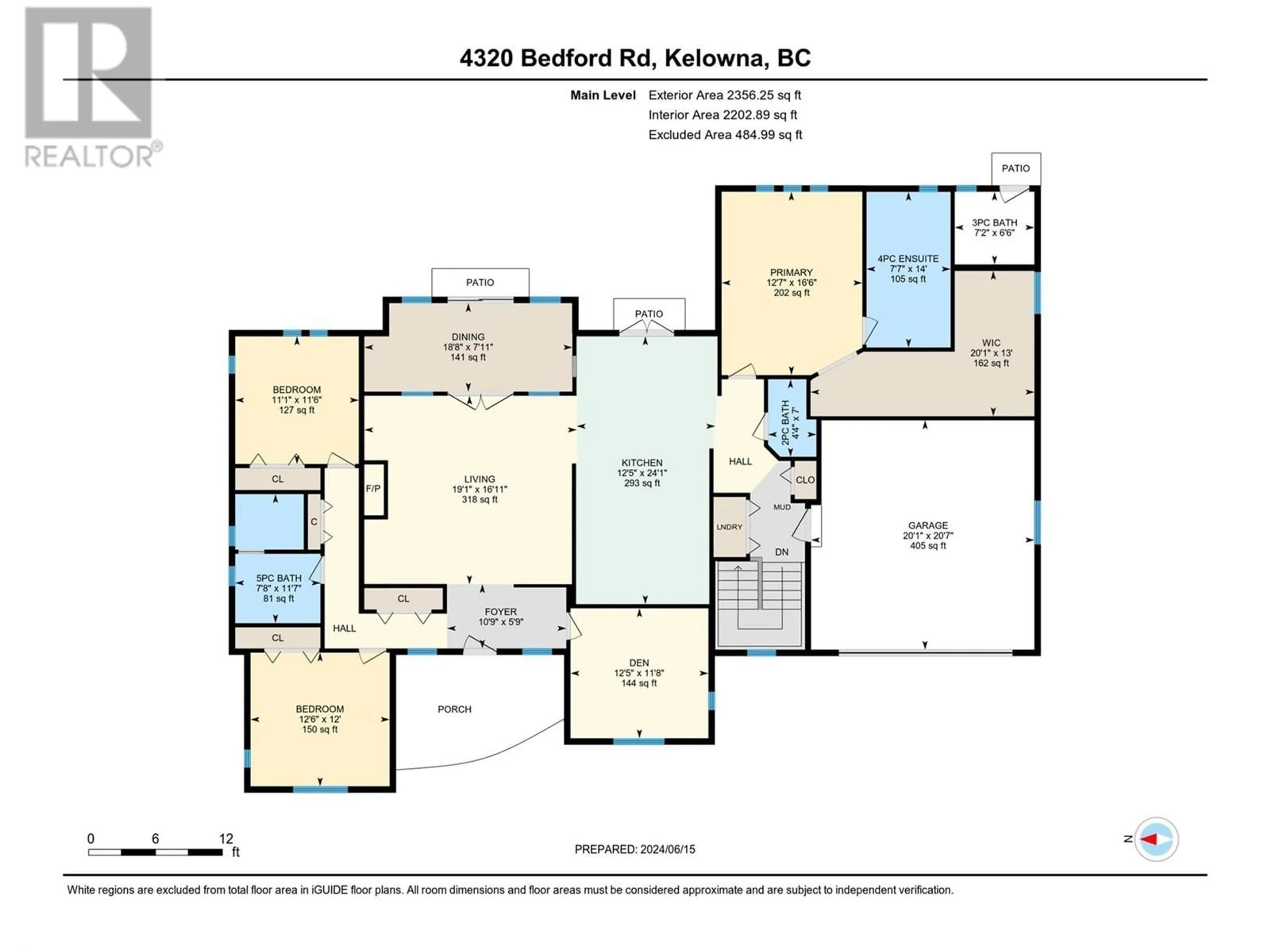 Floor plan for 4320 BEDFORD ROAD, Kelowna British Columbia V1W3C5