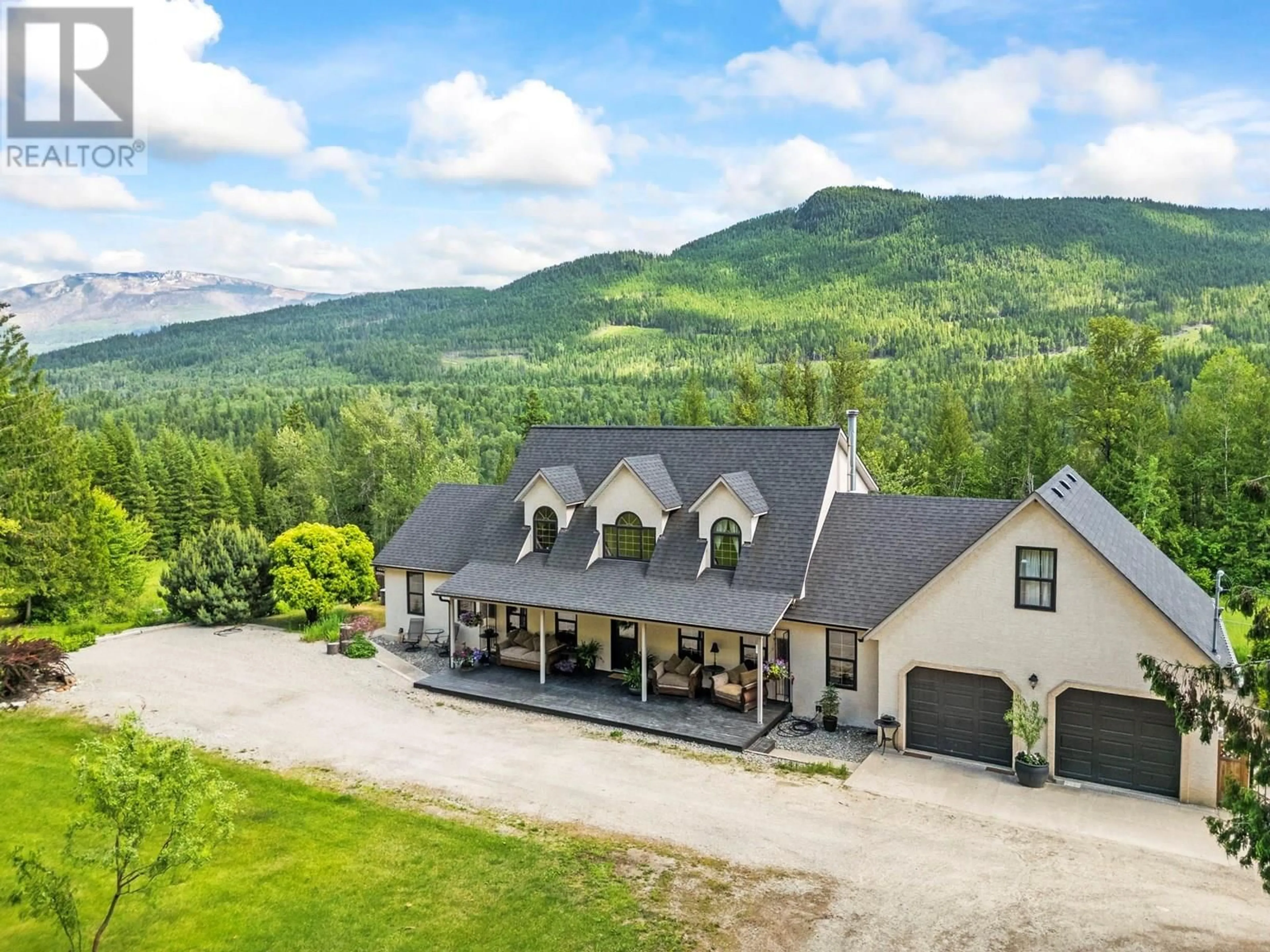 A pic from outside/outdoor area/front of a property/back of a property/a pic from drone, mountain view for 53 CAWLEY ROAD, Enderby British Columbia V0E1V5