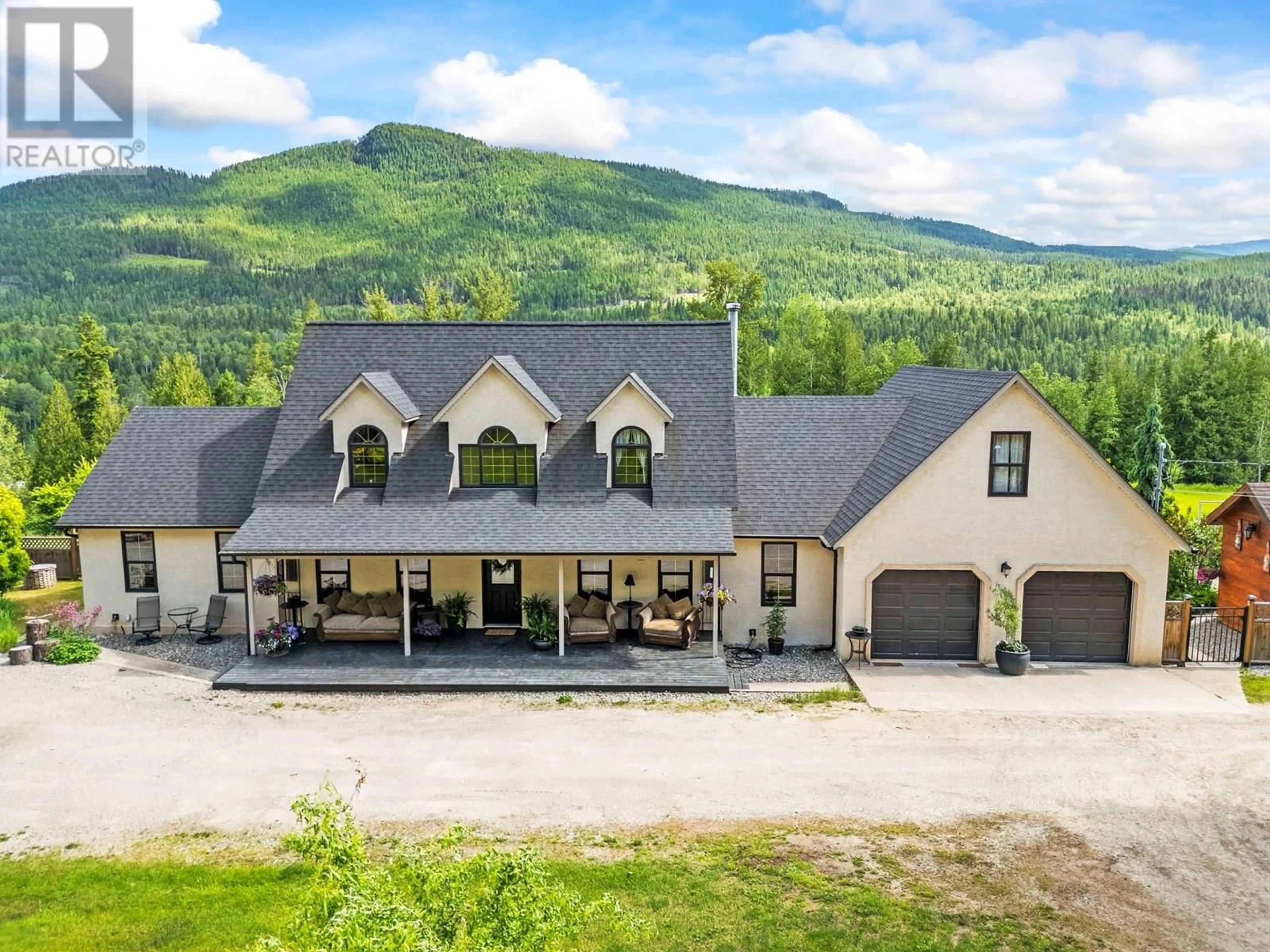 A pic from outside/outdoor area/front of a property/back of a property/a pic from drone, mountain view for 53 CAWLEY ROAD, Enderby British Columbia V0E1V5