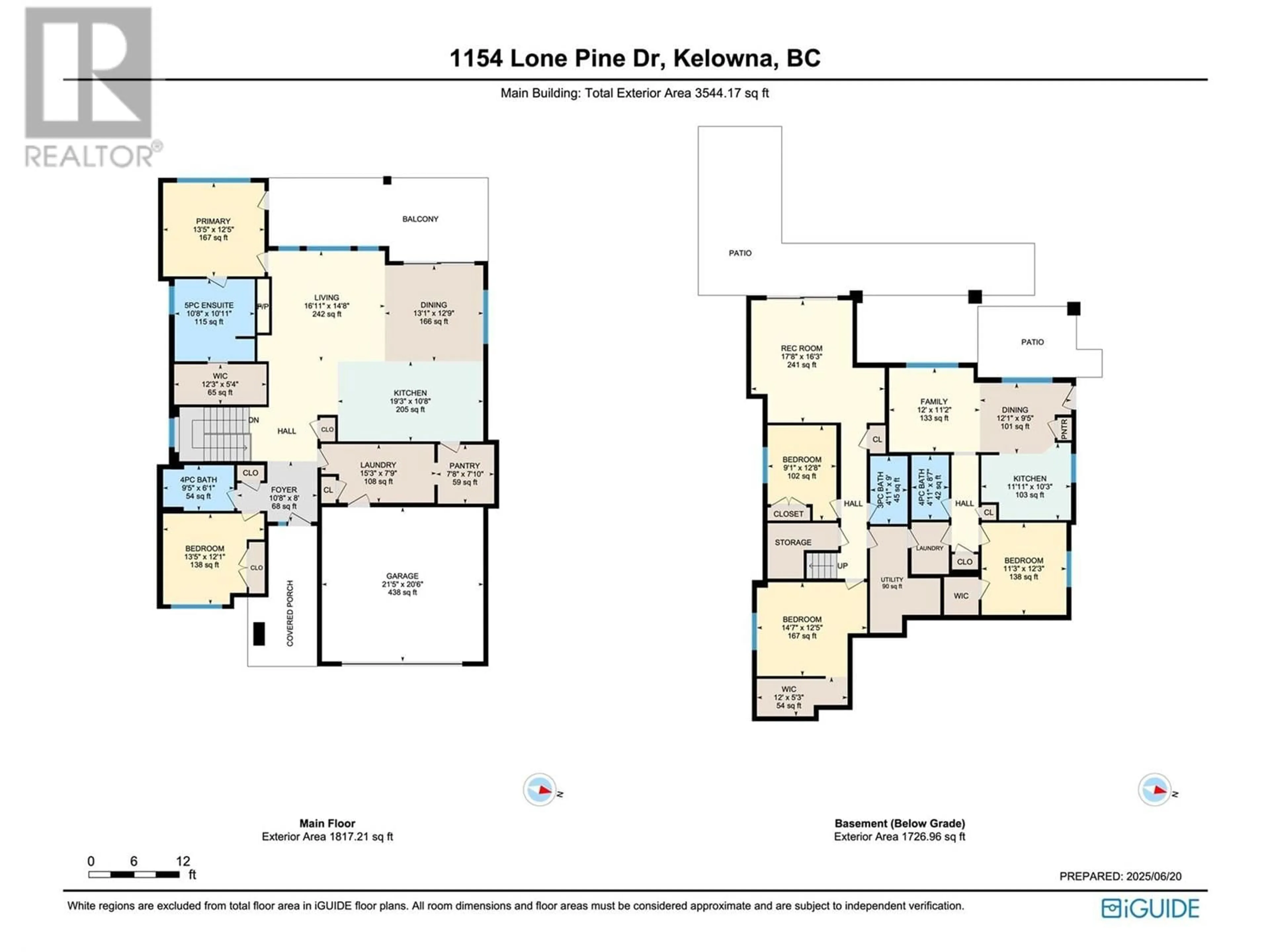 Floor plan for 1154 LONE PINE DRIVE, Kelowna British Columbia V1P0A5