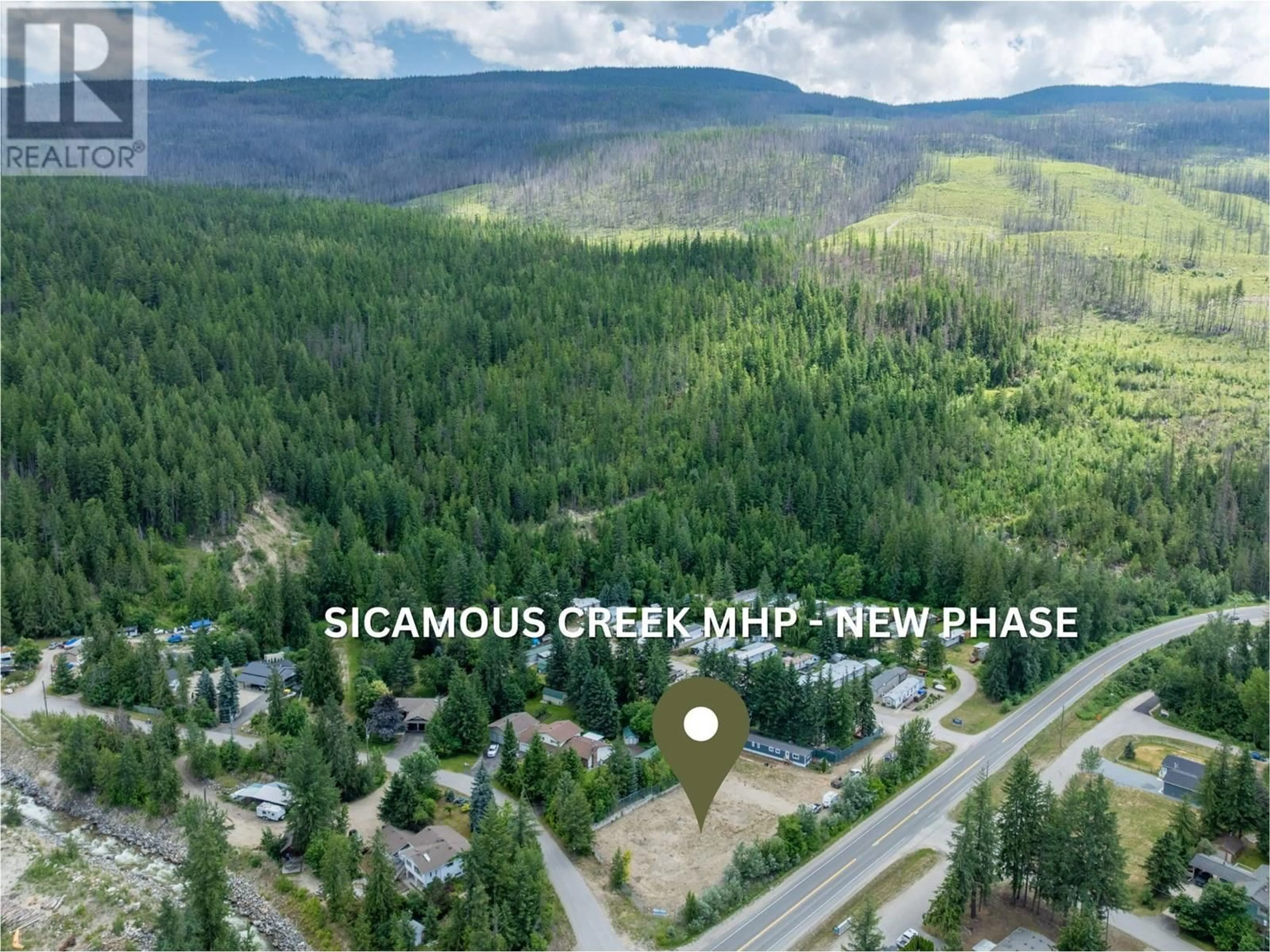 A pic from outside/outdoor area/front of a property/back of a property/a pic from drone, forest/trees view for 35 - 5 97A HIGHWAY, Sicamous British Columbia V0E2V1